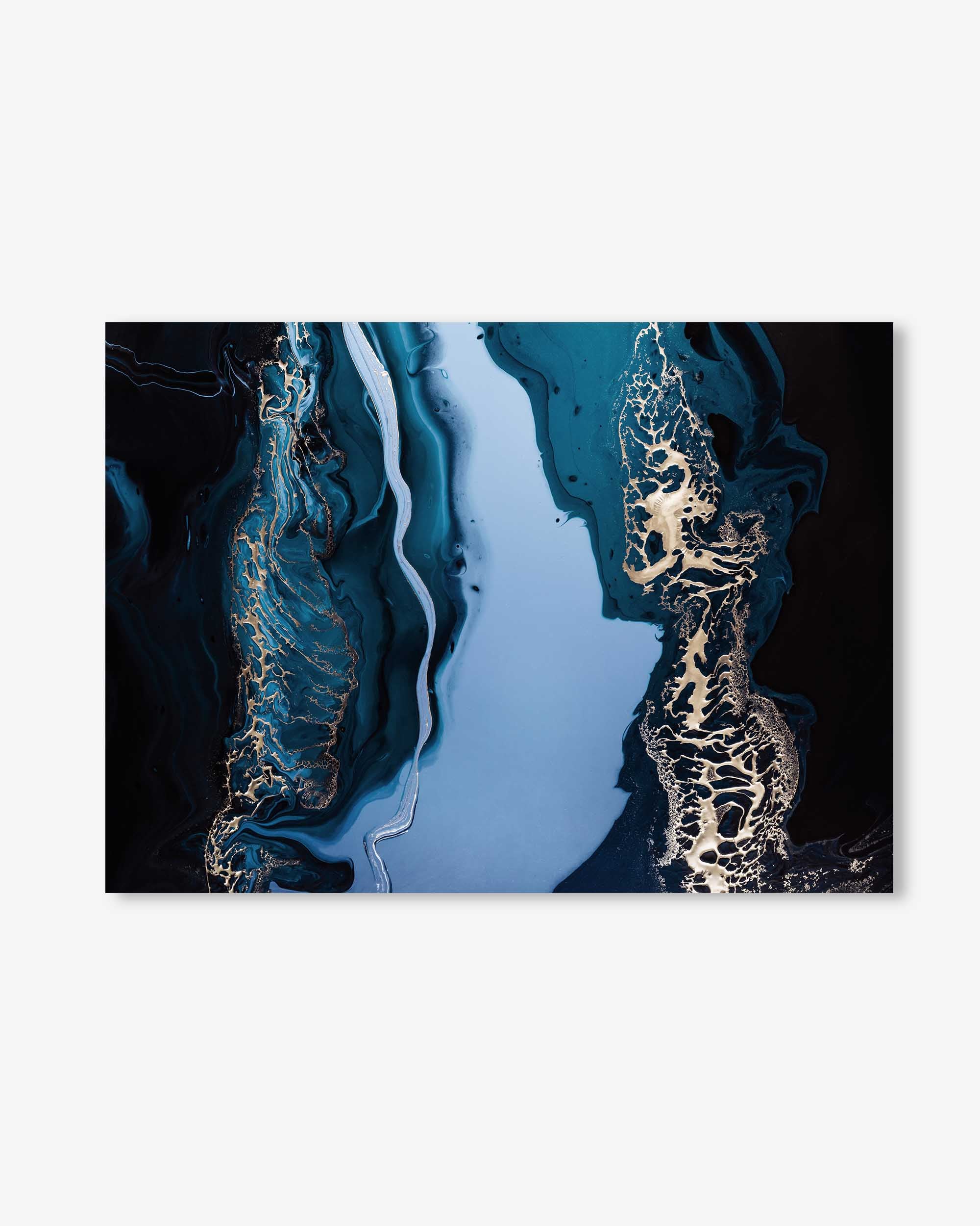 Blue Abstract Marble Wall Art Print