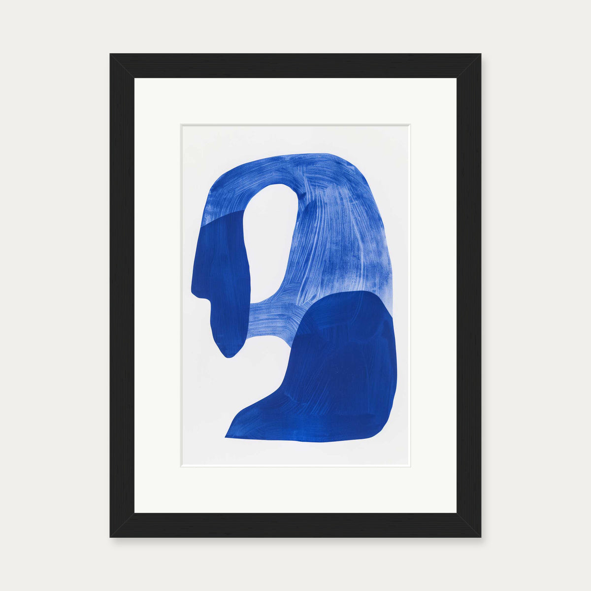 Blue Abstract Rock Wall Art Print — 30 x 40 cm — Black Frame