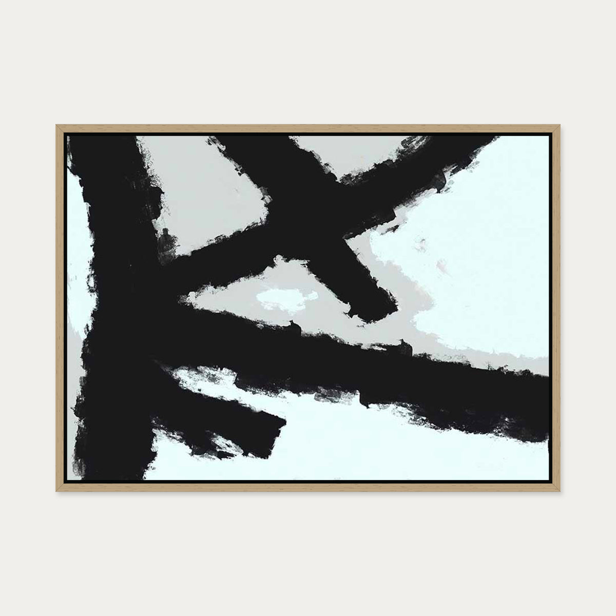 Blue Avenue Canvas Art — 50 x 70 cm — Oak Frame