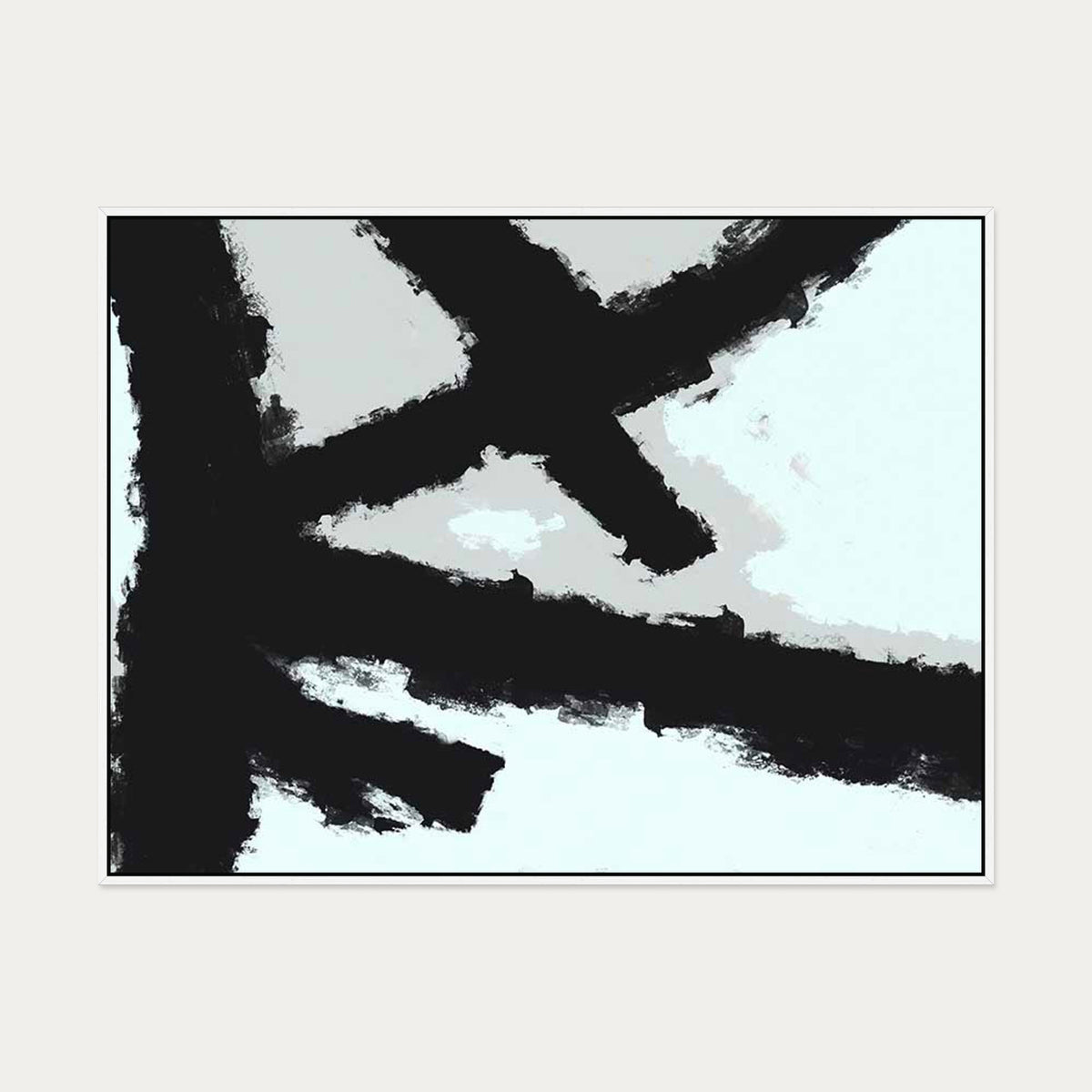 Blue Avenue Canvas Art — 90 x 120 cm — White Frame