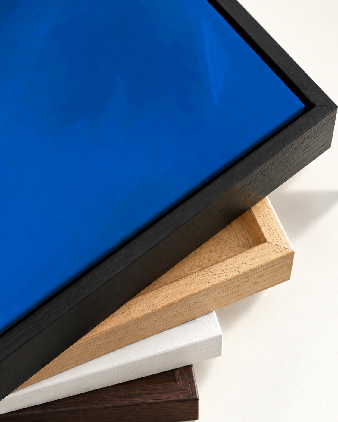 Blue Lagoon Canvas Art — framed canvas corner and wrapped canvas detail
