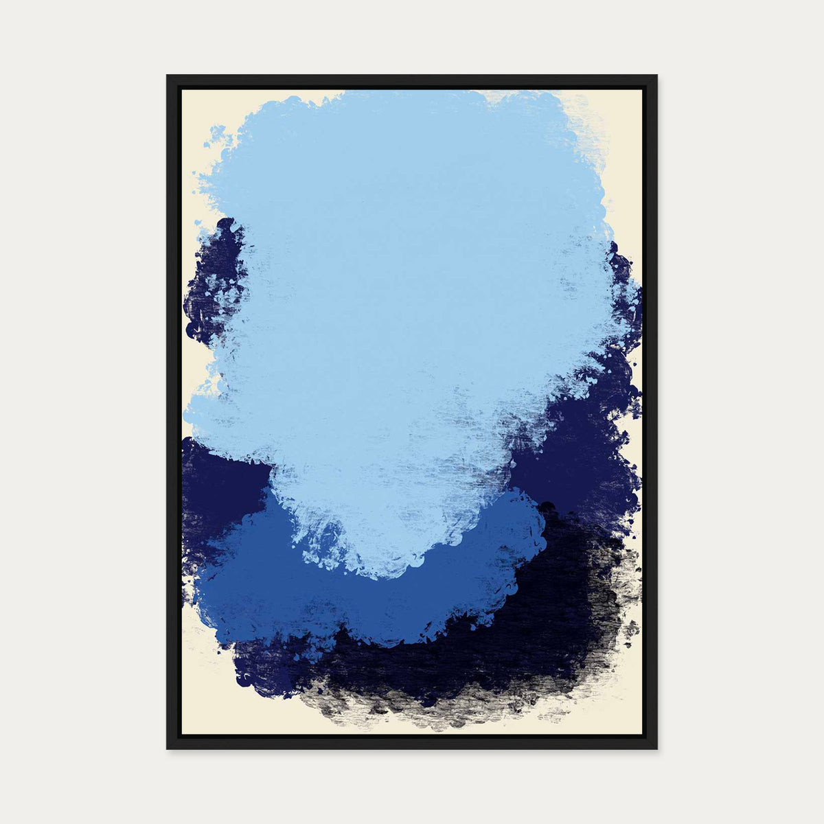 Blue Palette Canvas Art — 50 x 70 cm — Black Frame