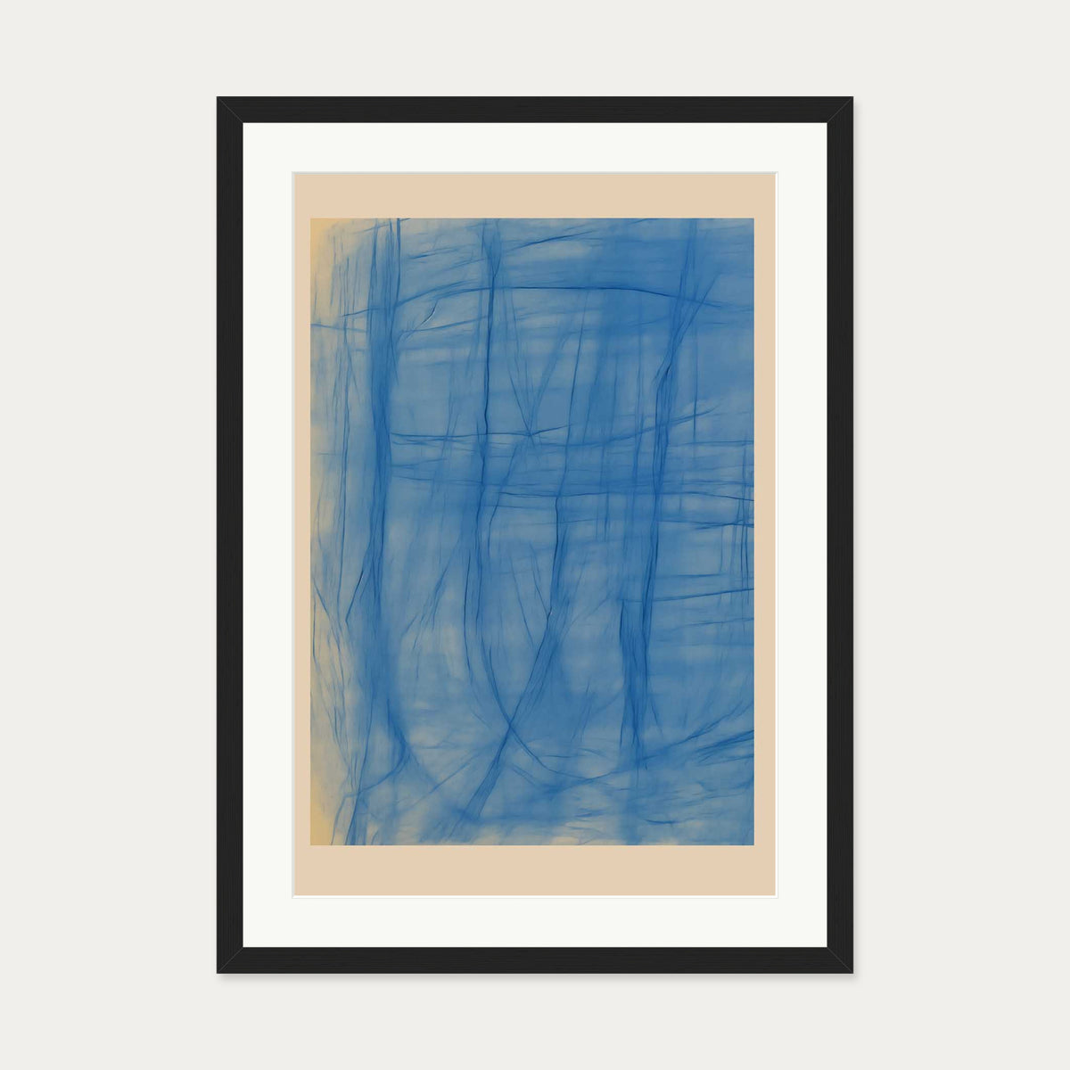 Blue Serenity Art Print — 50 x 70 cm — Black Frame