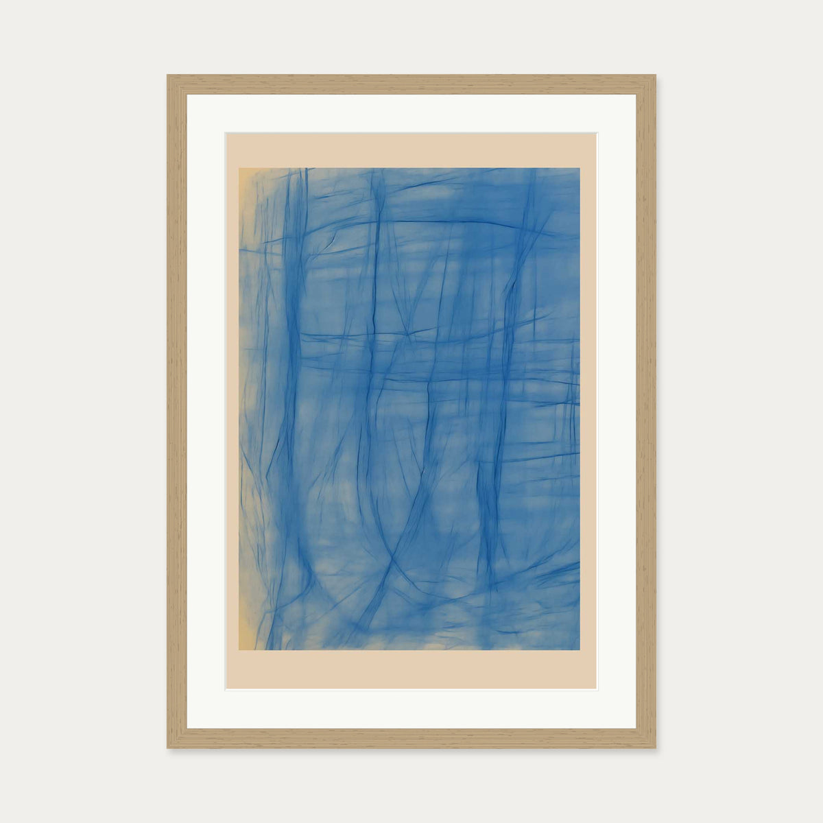 Blue Serenity Art Print — 50 x 70 cm — Oak Frame