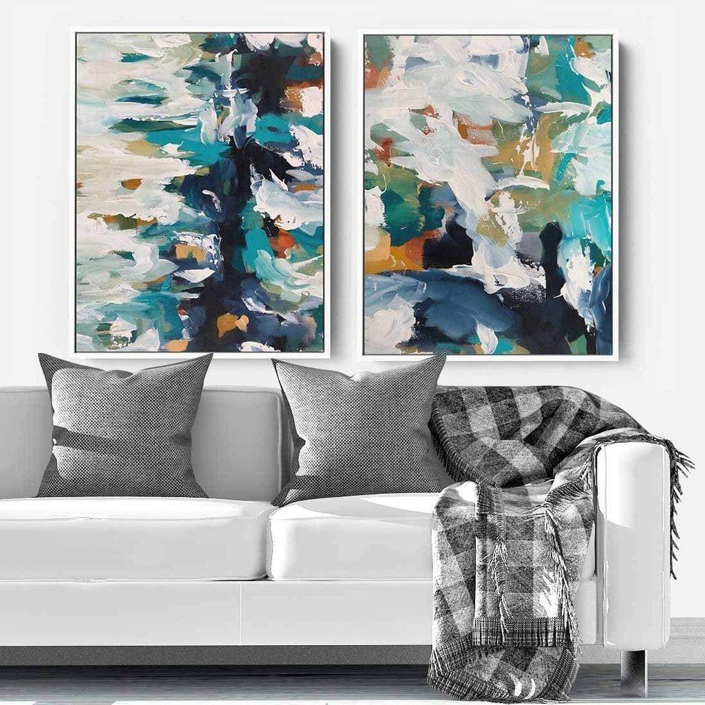 Blue Water Canvas Set Of 2