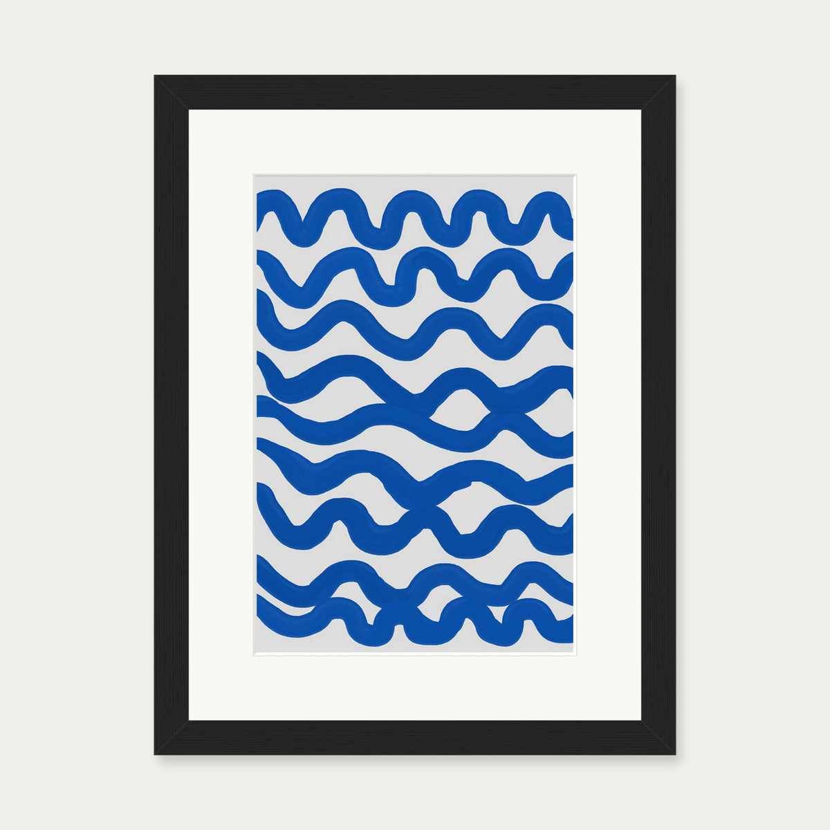 Blue Waves Art Print — 30 x 40 cm — Black Frame