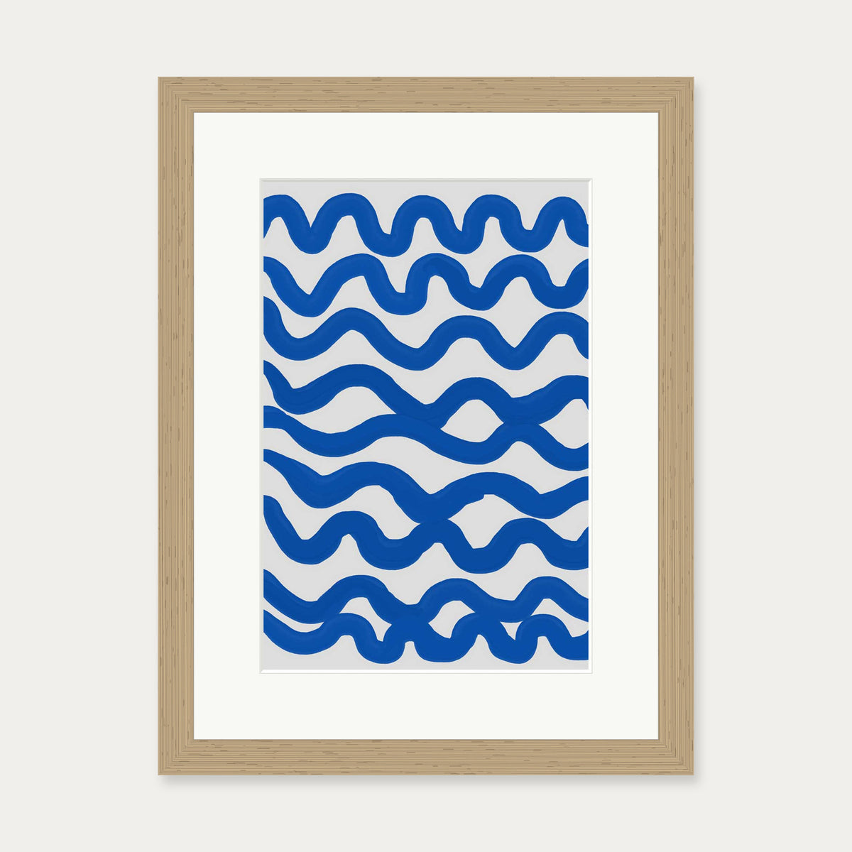 Blue Waves Art Print — 30 x 40 cm — Oak Frame