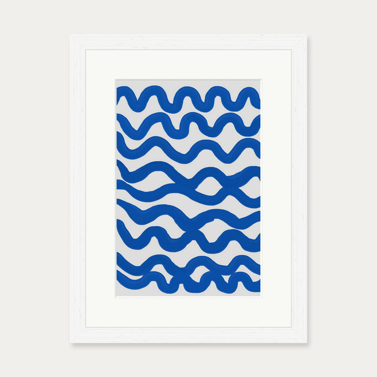 Blue Waves Art Print — 30 x 40 cm — White Frame