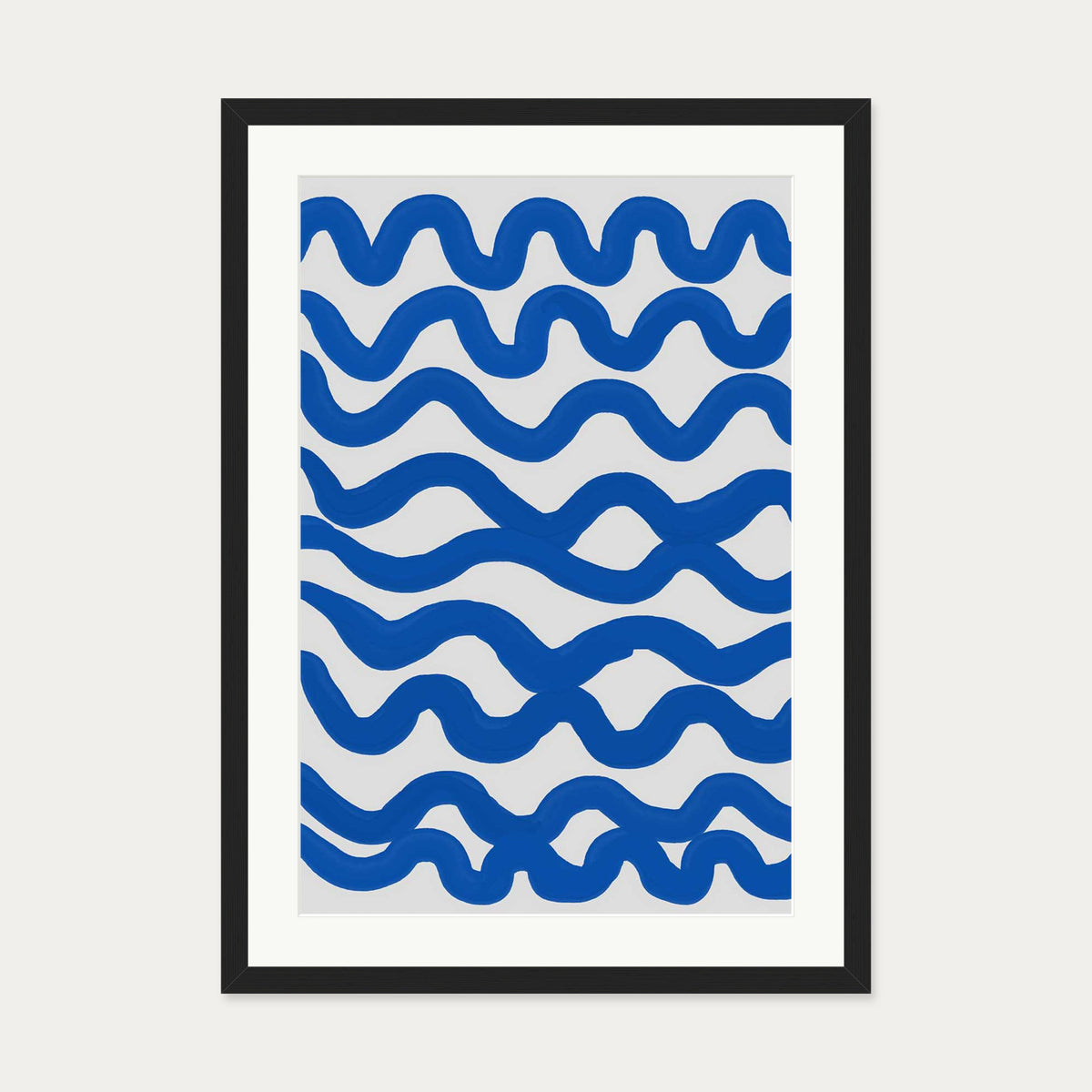 Blue Waves Art Print — 50 x 70 cm — Black Frame
