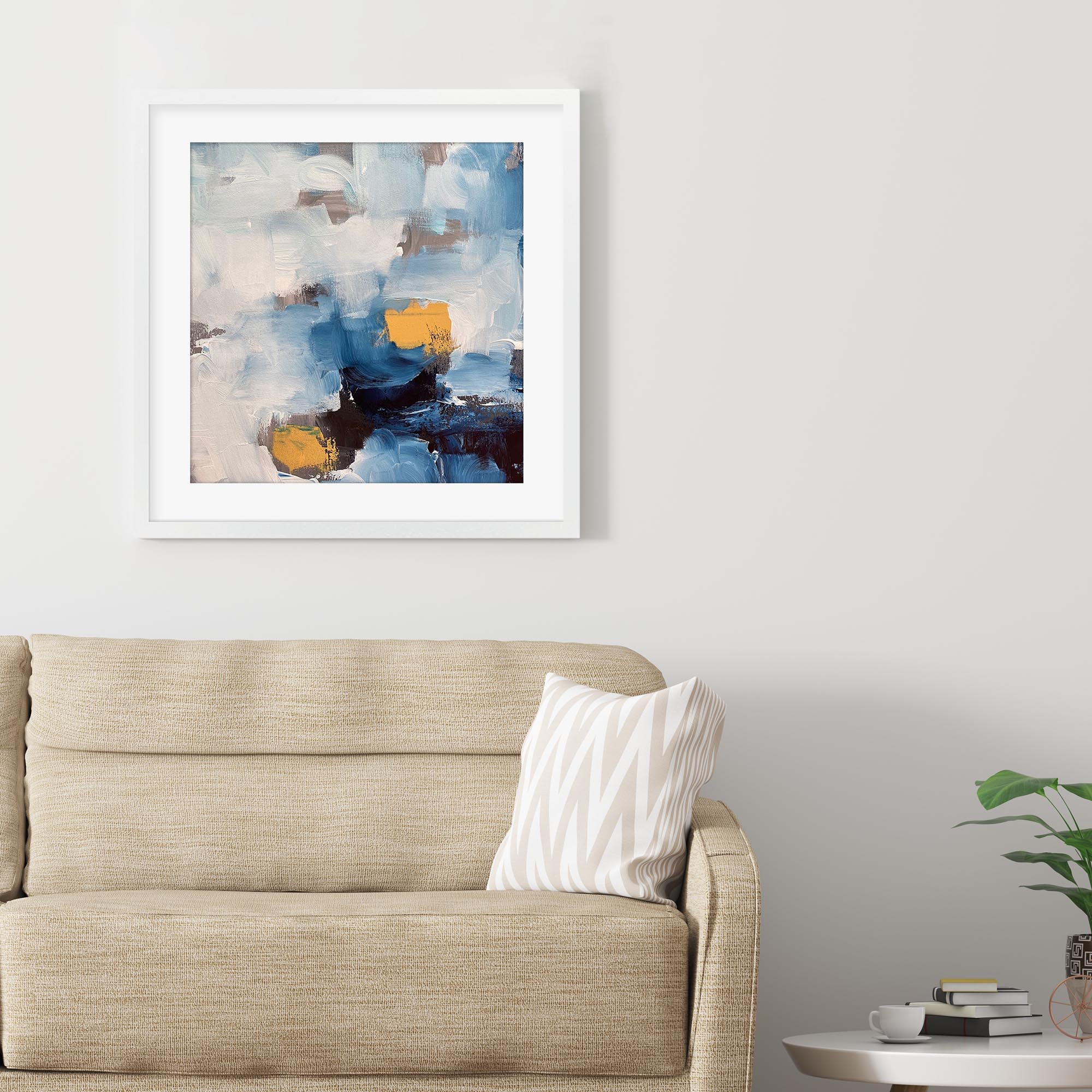 Abstract Blue Ocean Framed Art