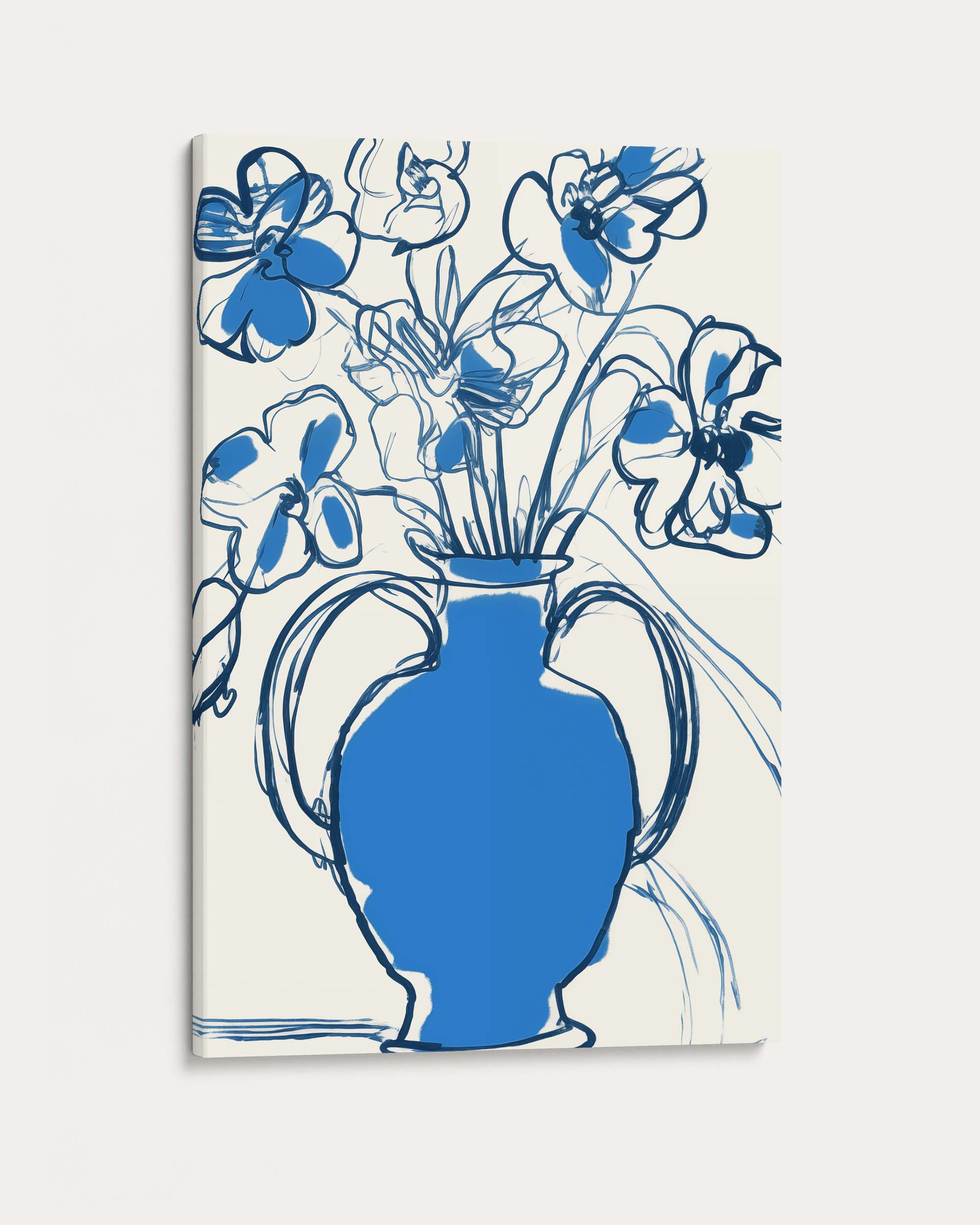 Blue Pot Sketch Art Print