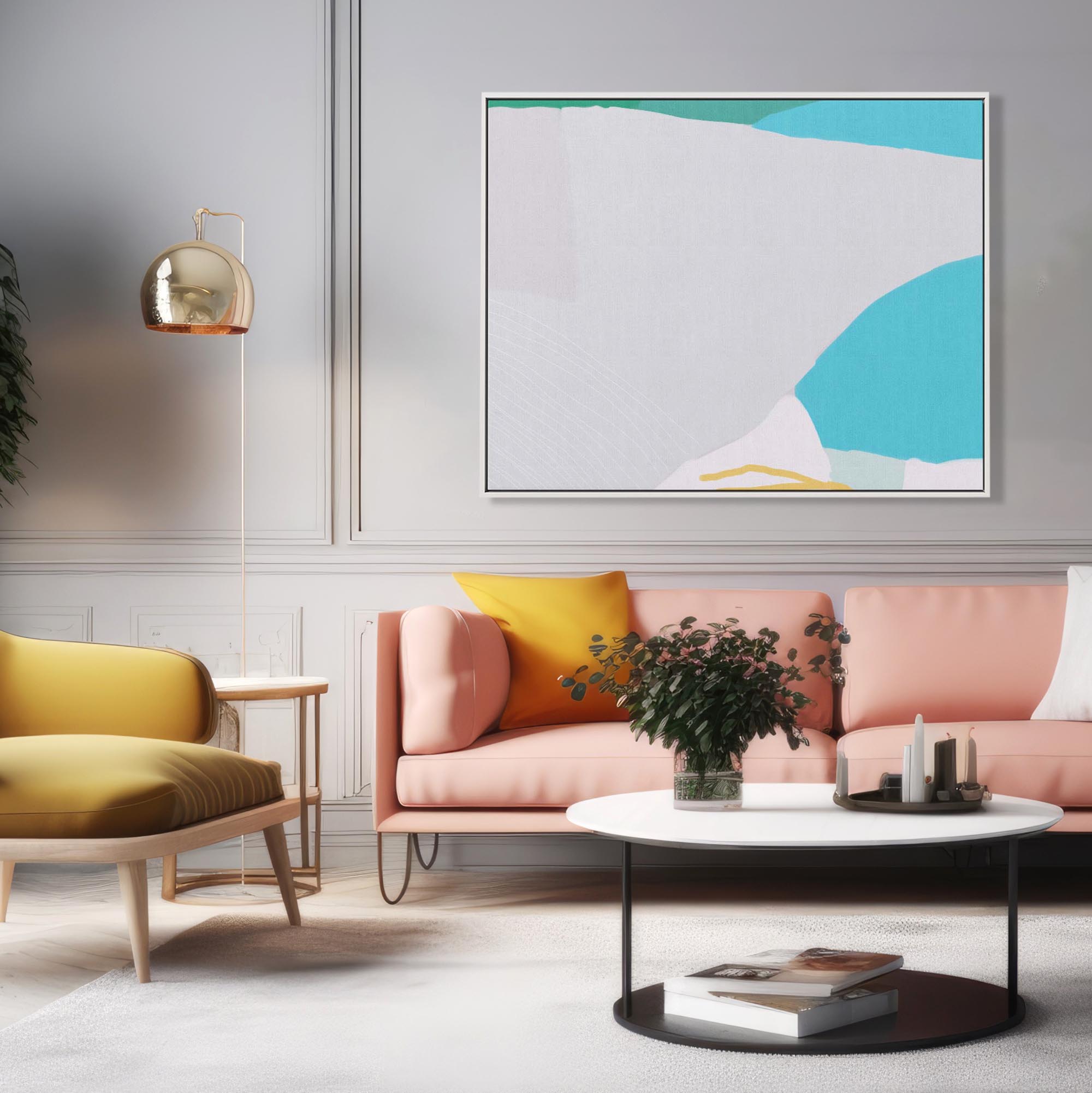 Modern Abstract Mountain Framed Canvas