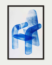 Blue Modern Chair Wall Art Print