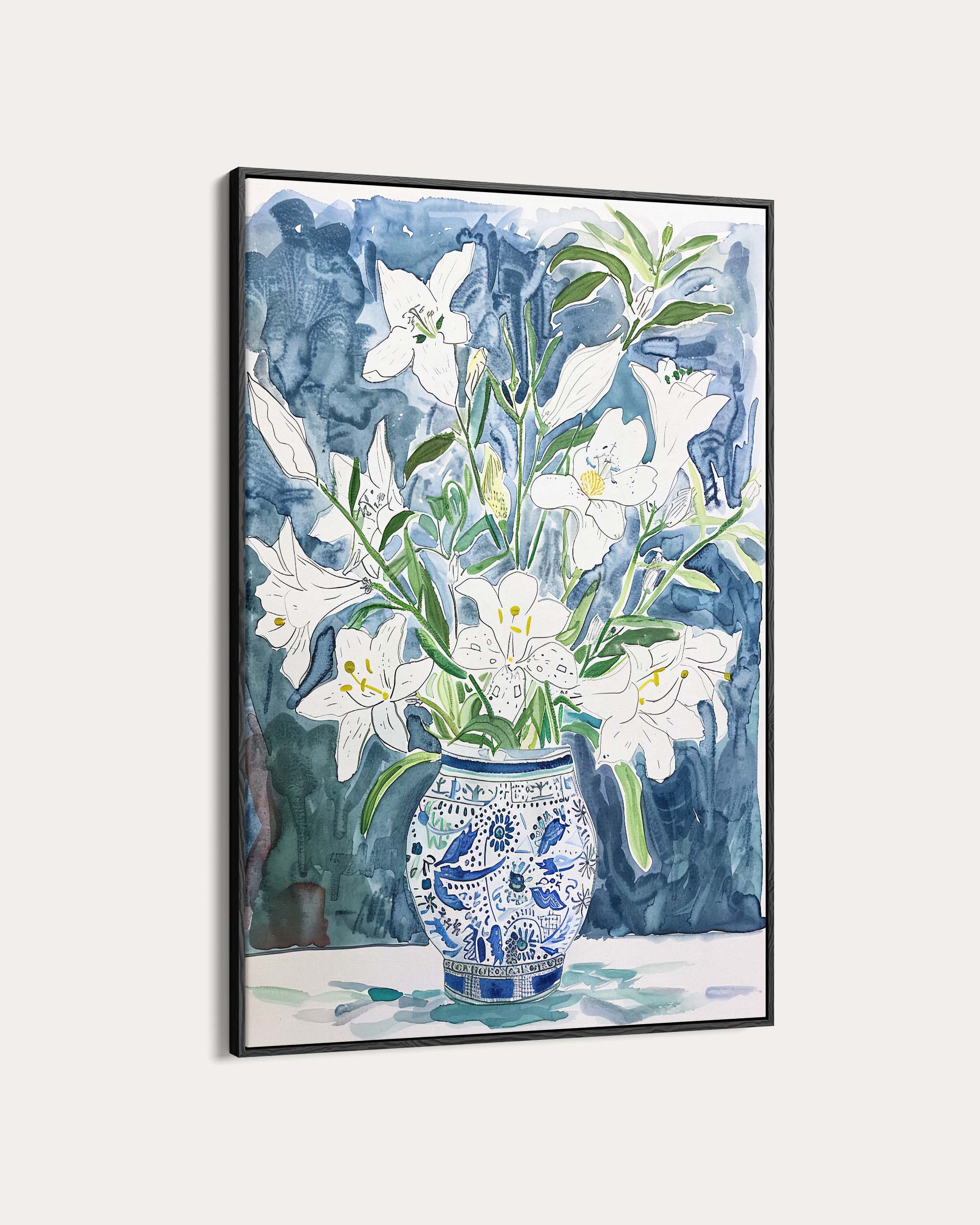 White Flowers Wall Art