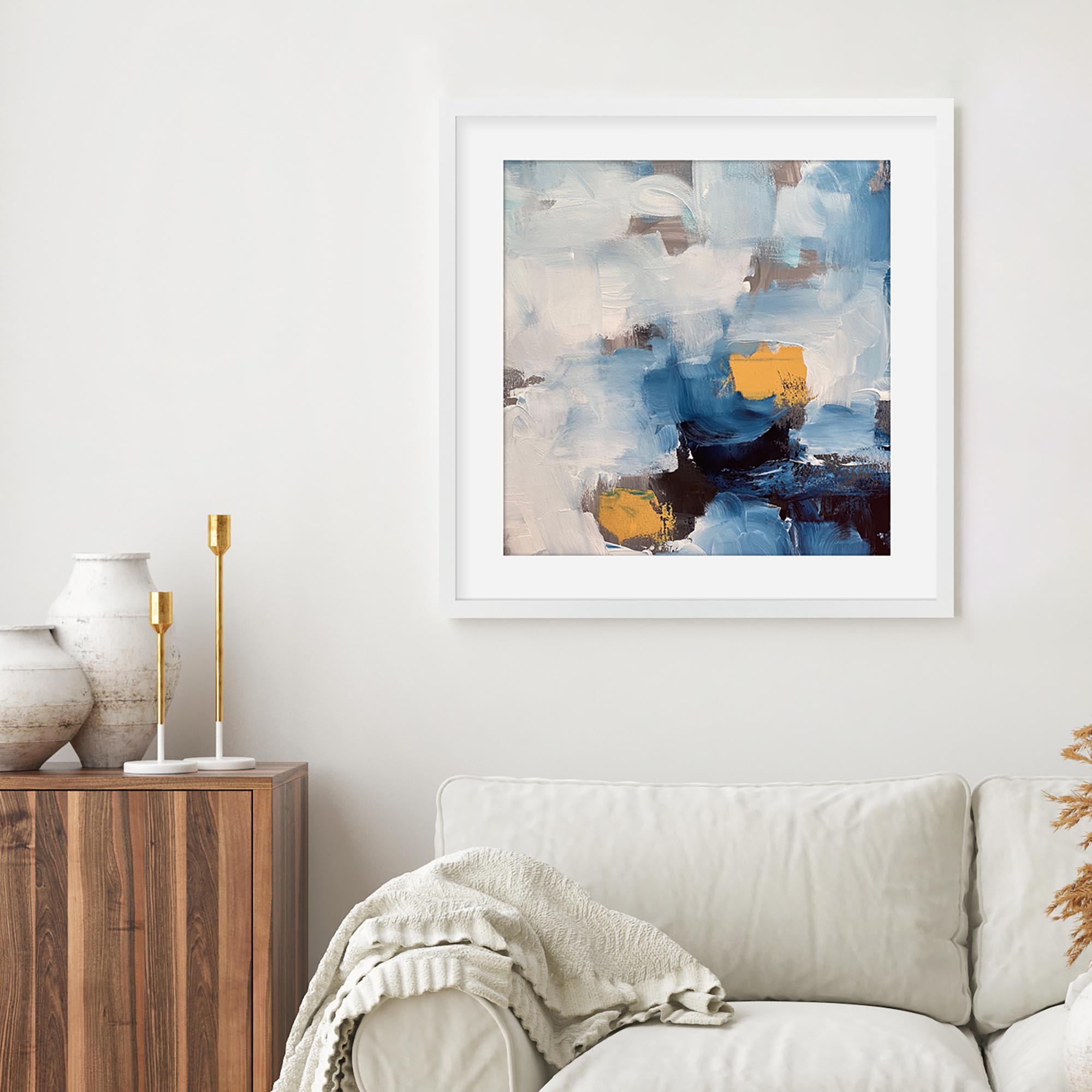 Abstract Blue Ocean Framed Art