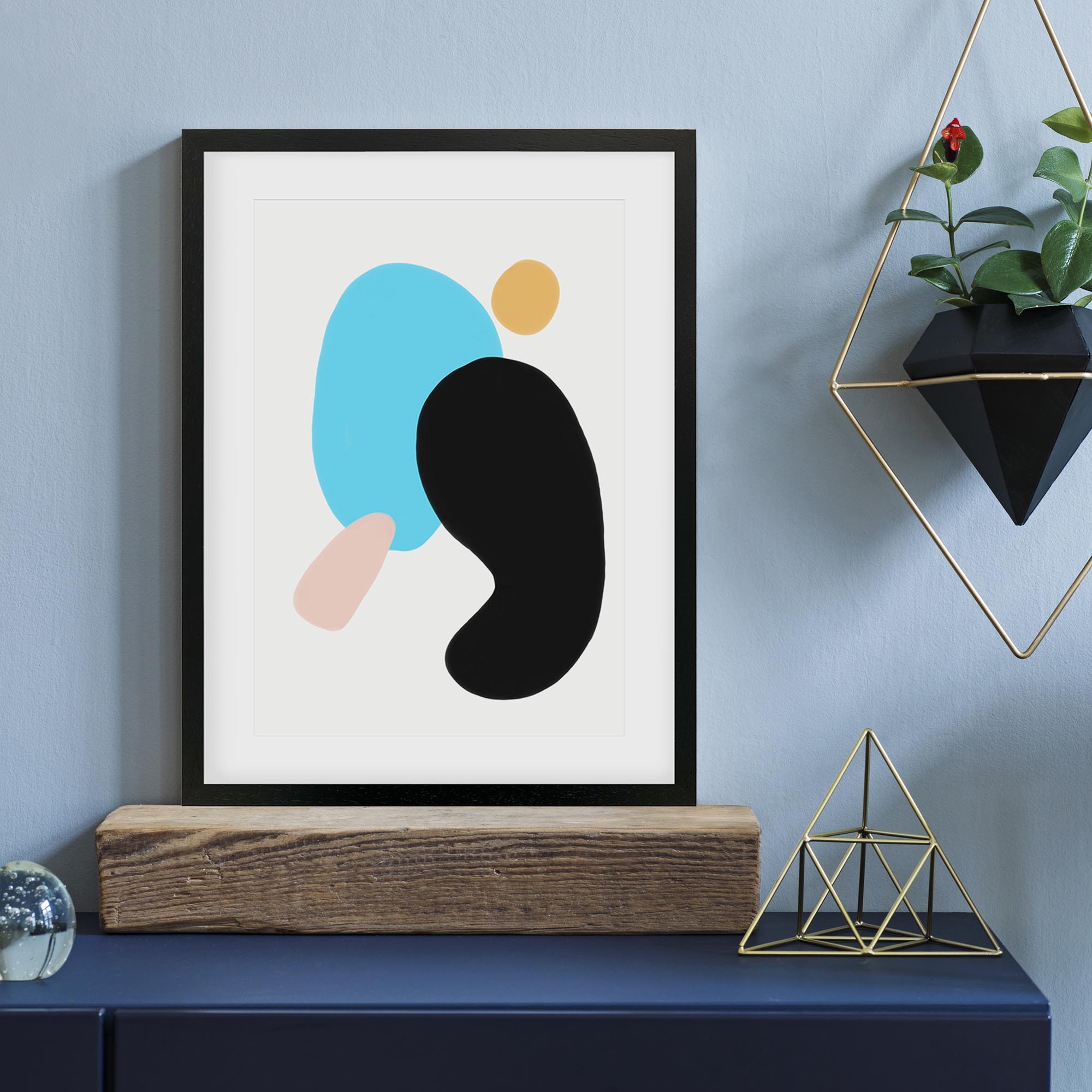 Neon Blue Framed Art