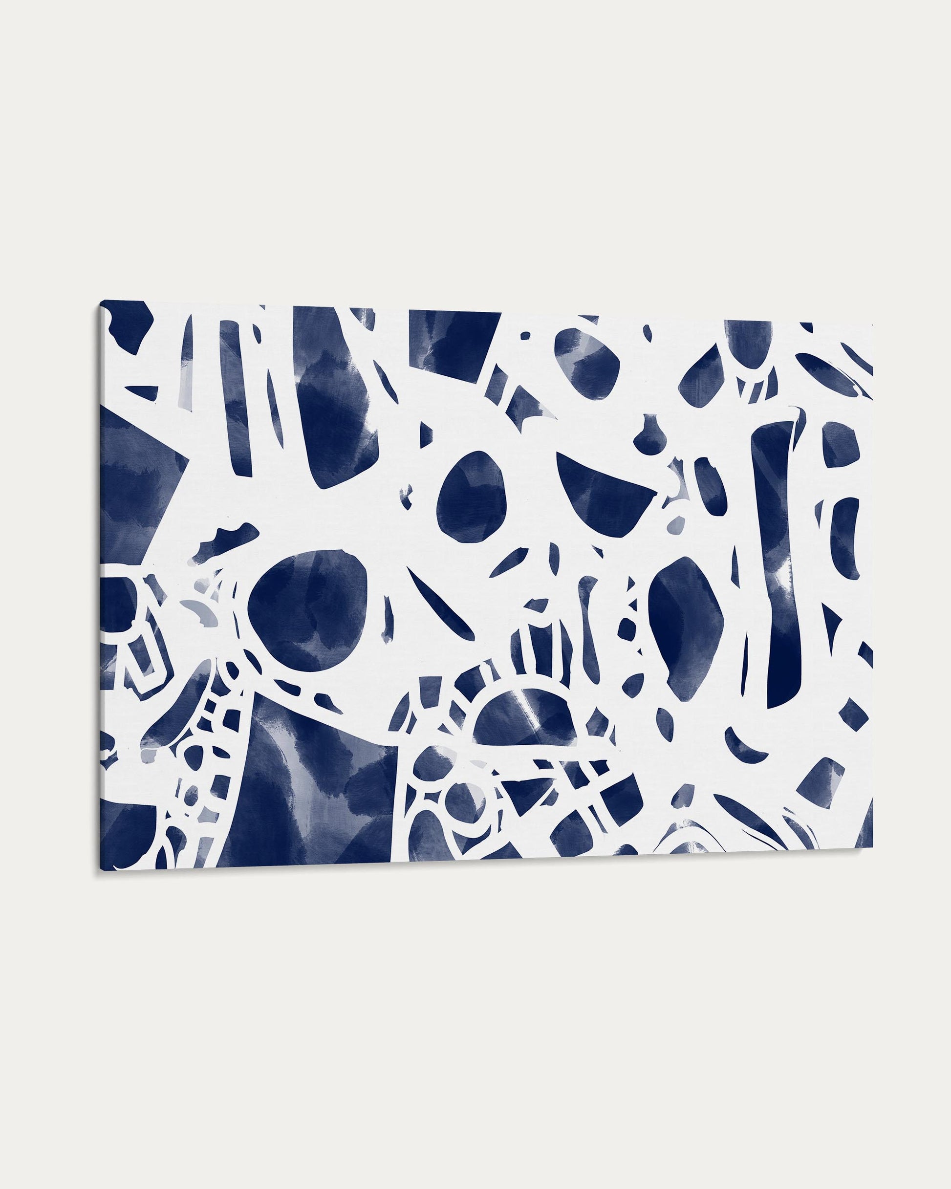 Abstract blue and white pattern on a white background
