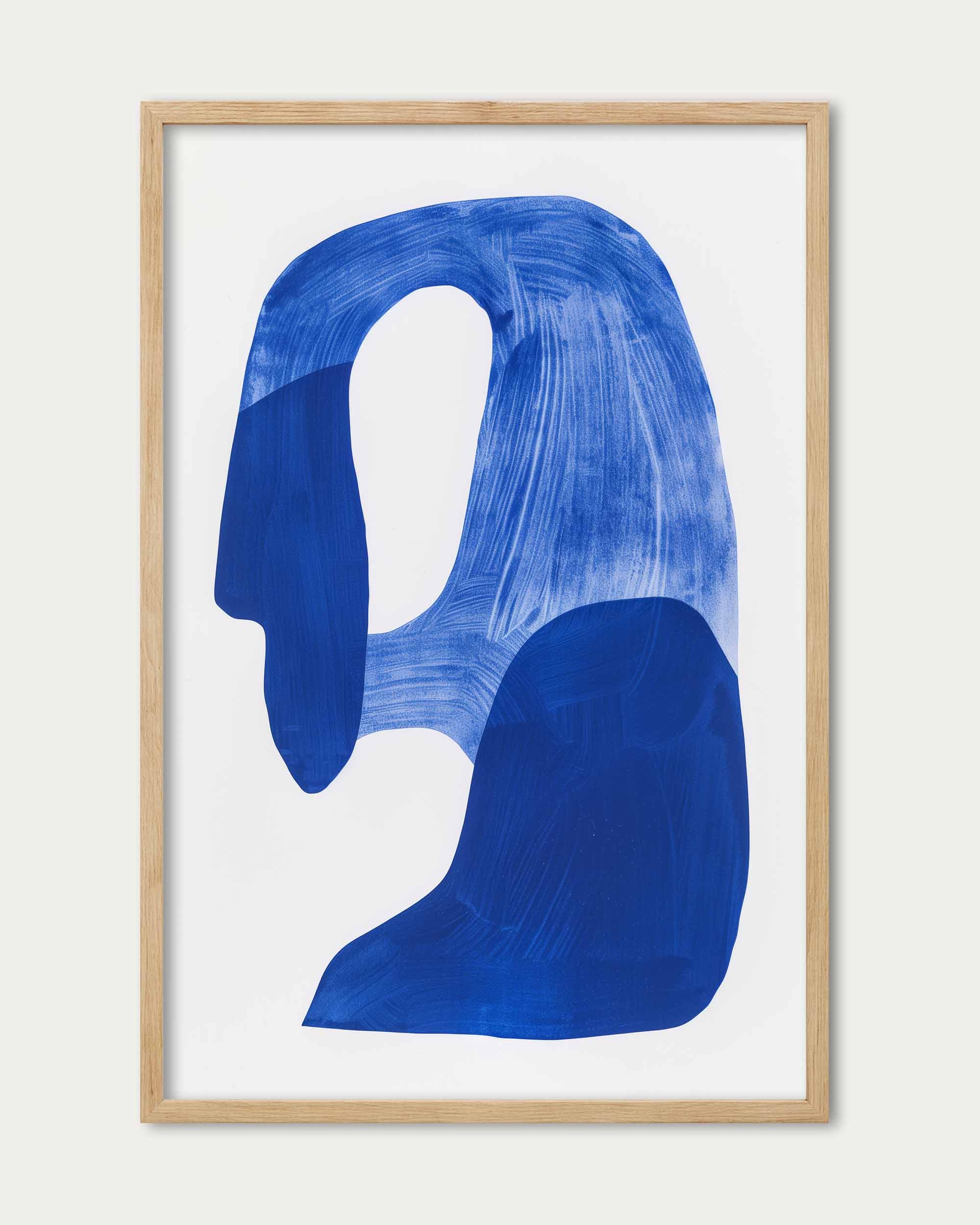 Blue Abstract Rock Wall Art Print