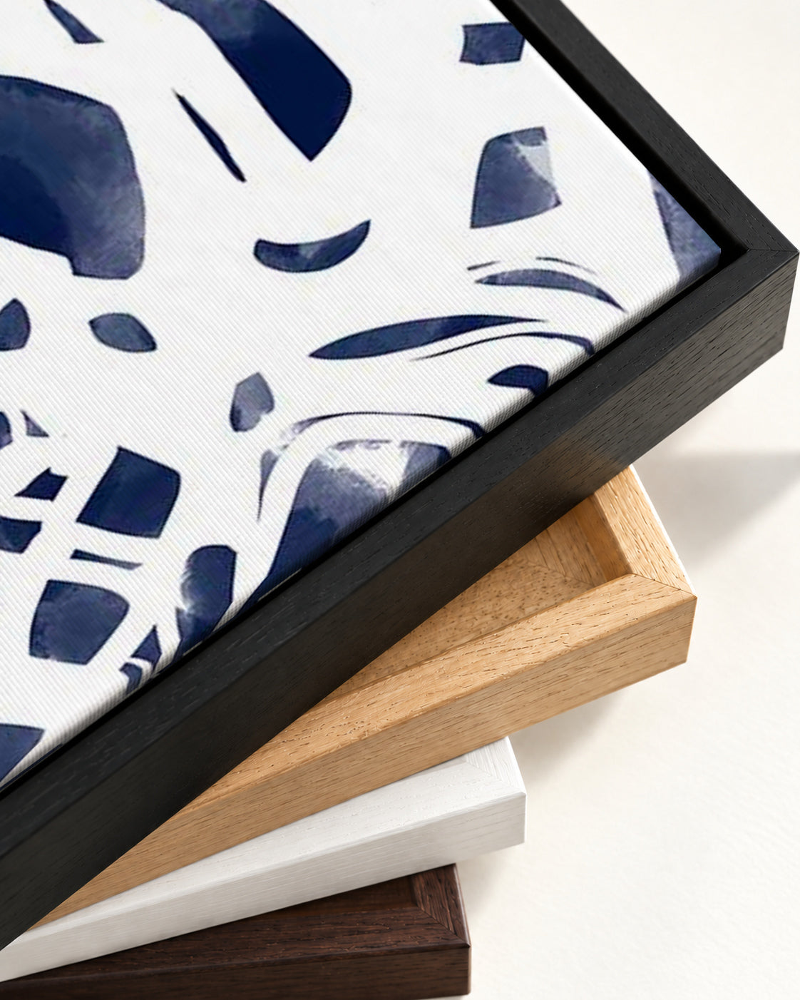 Blueprint Canvas Art — framed canvas corner and wrapped canvas detail