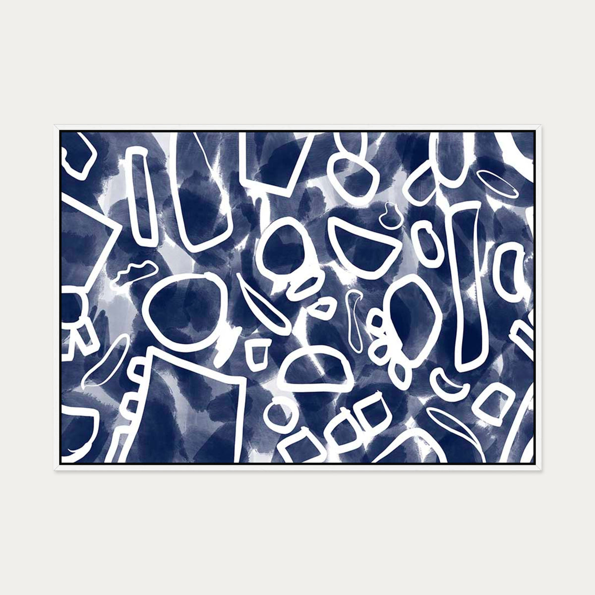 Blueprint II Canvas Art — 70 x 100 cm — White Frame
