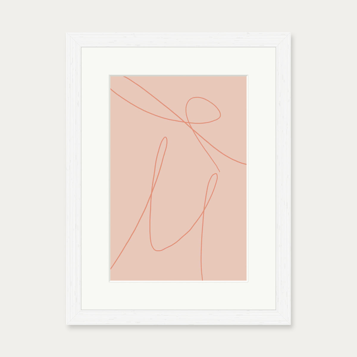 Blush Line Art Print — 30 x 40 cm — White Frame