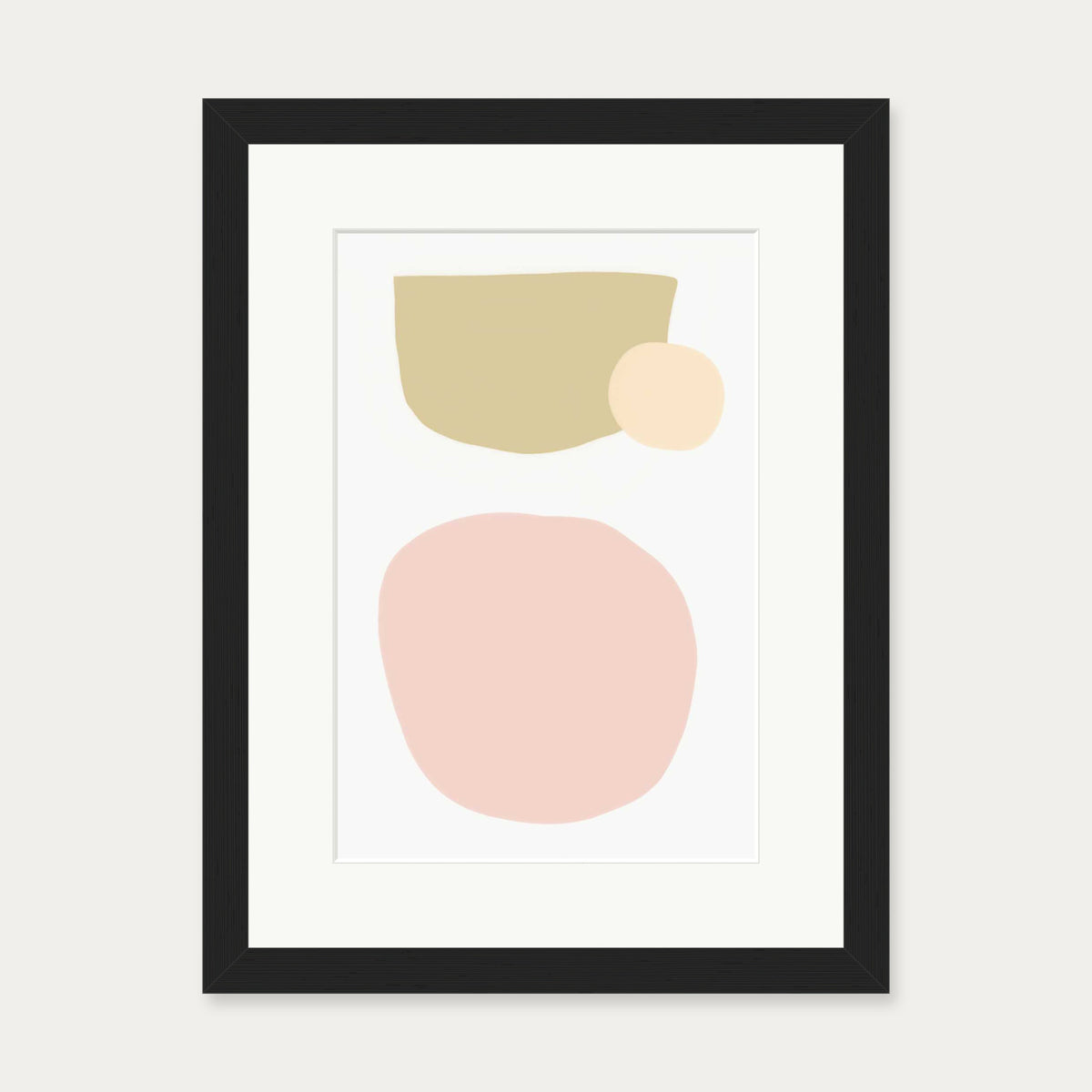 Blush Pastel Shapes Art Print — 30 x 40 cm — Black Frame