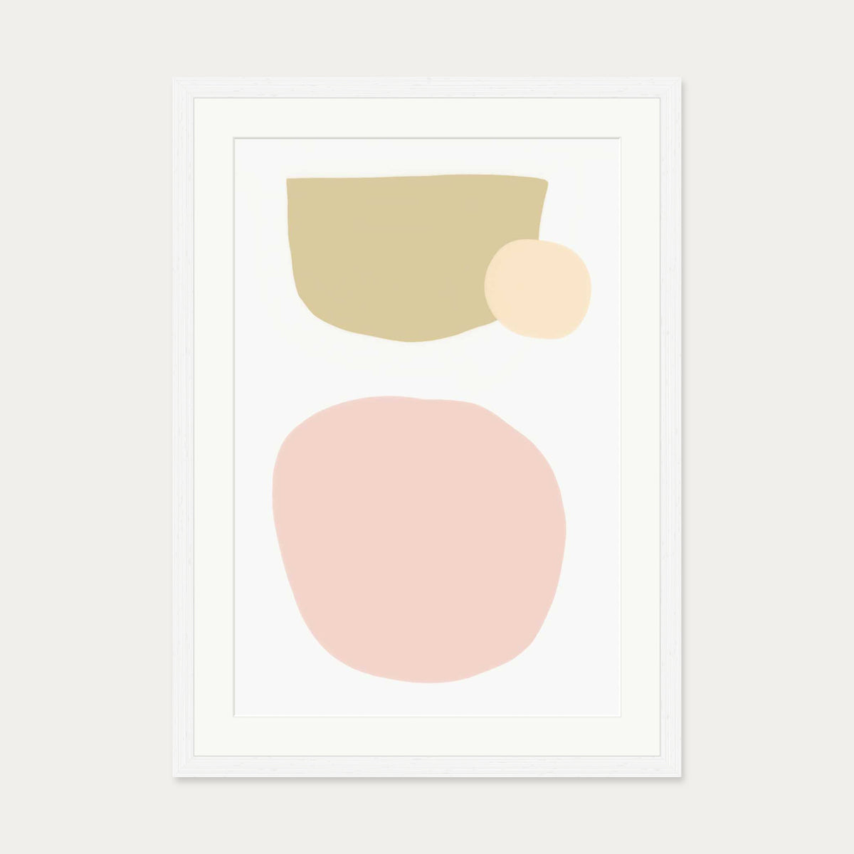 Blush Pastel Shapes Art Print — 50 x 70 cm — White Frame