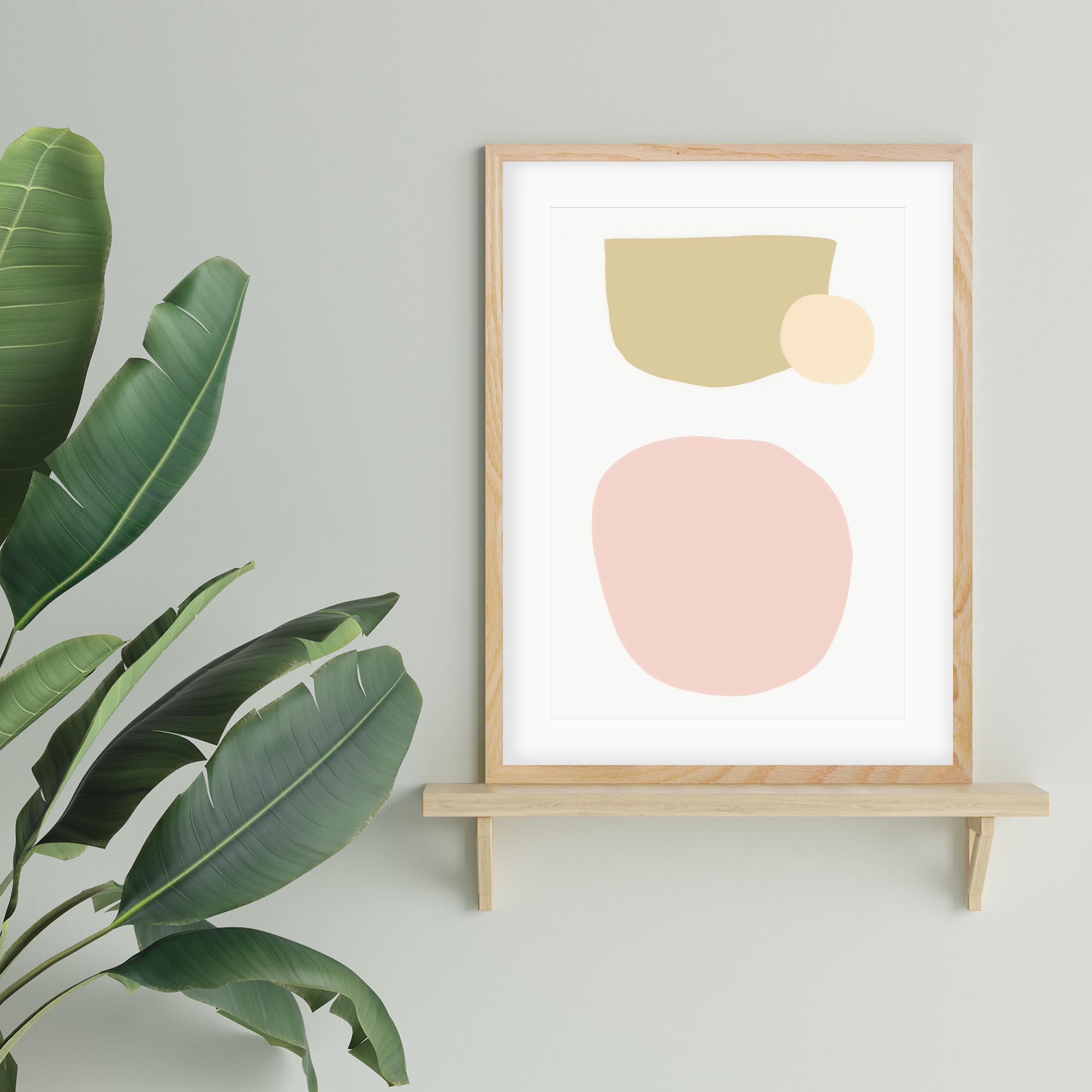 Blush Pastel Shapes Framed Art