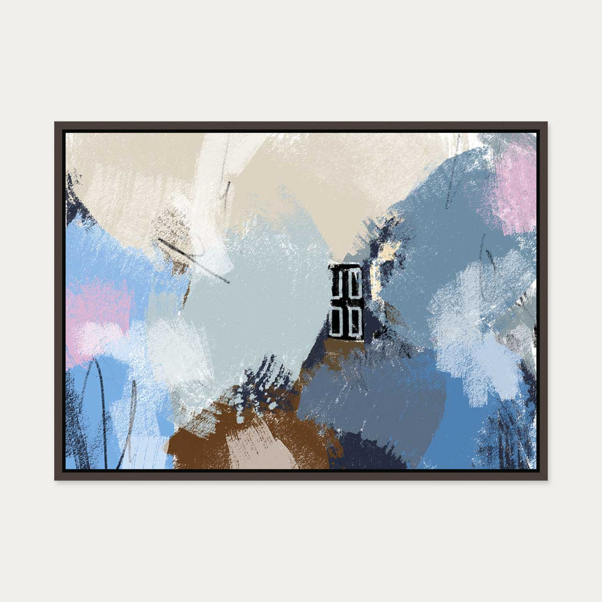 Blushed Tones Canvas Art — 50 x 70 cm — Brown Frame