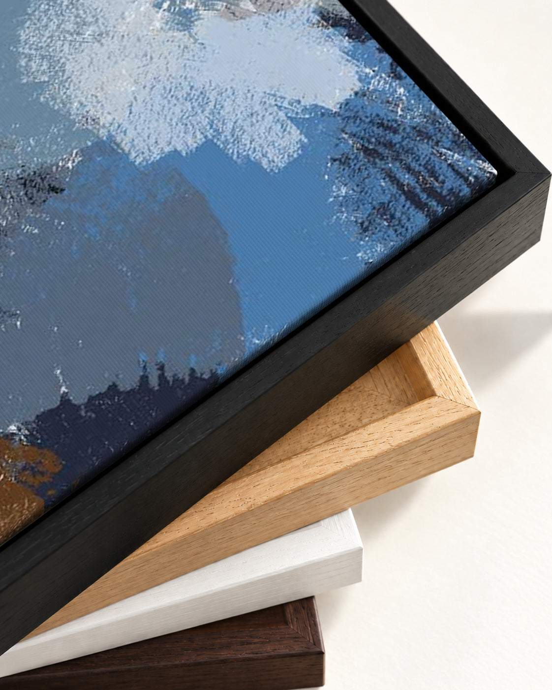 Blushed Tones Canvas Art — framed canvas corner and wrapped canvas detail