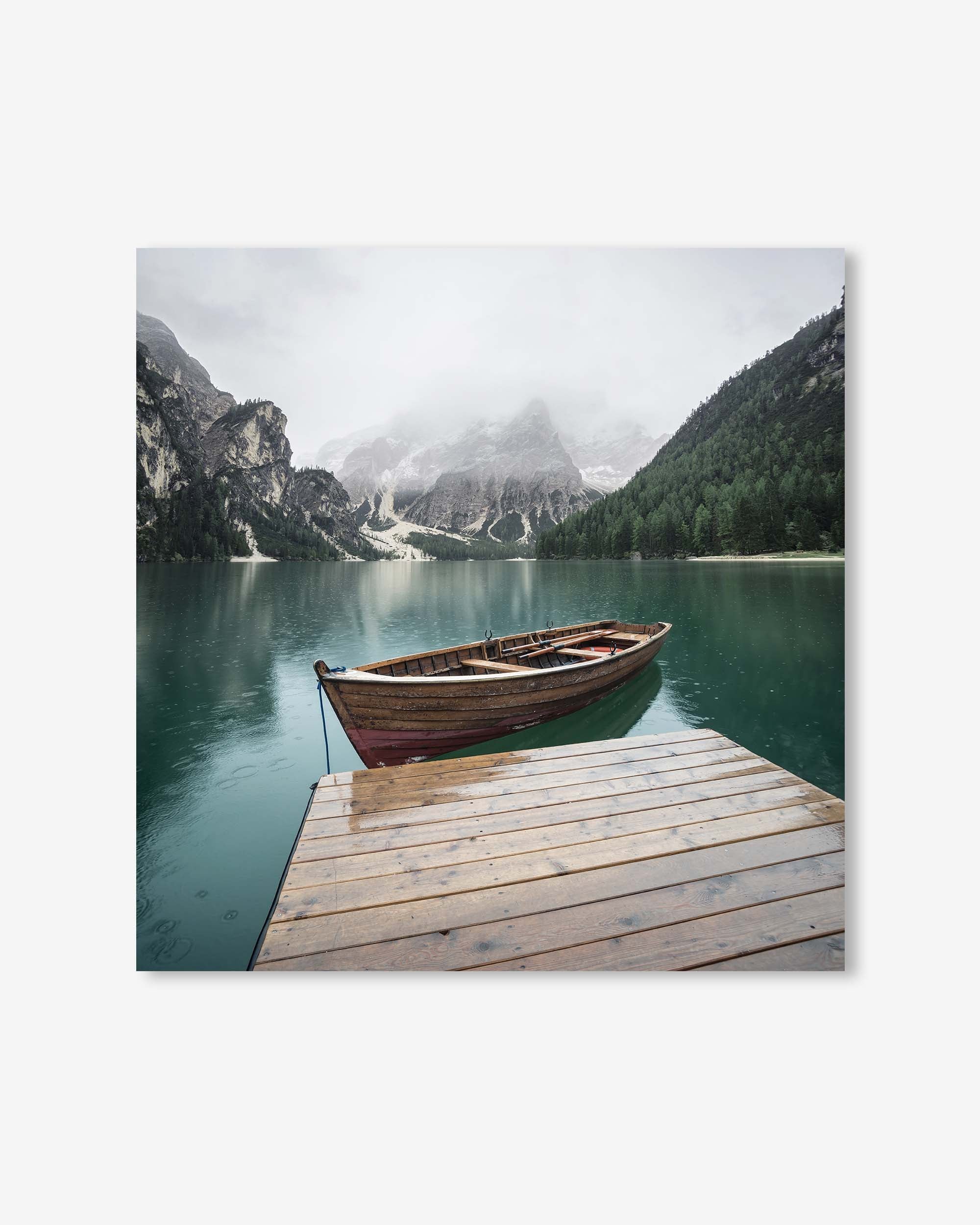 Boat In The Lake Wall Art Print