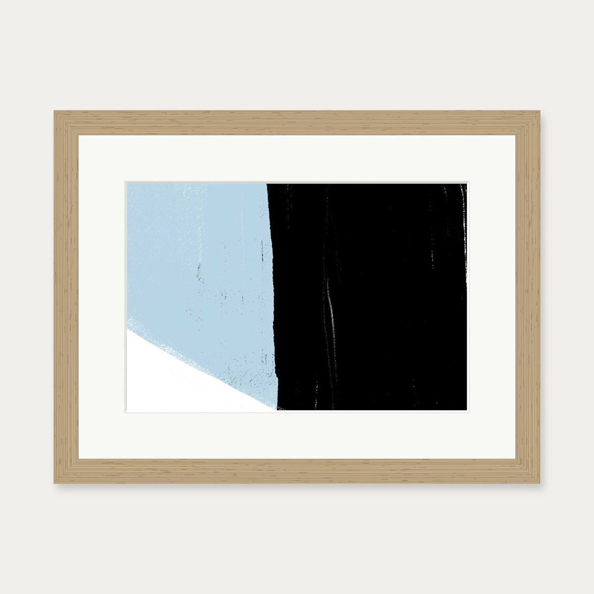 Bold Abstract Colour Block Art Print — 30 x 40 cm — Oak Frame