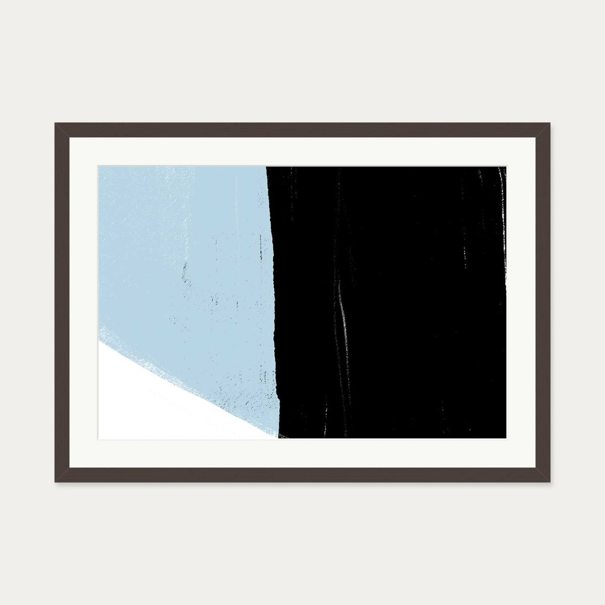 Bold Abstract Colour Block Art Print — 50 x 70 cm — Brown Frame