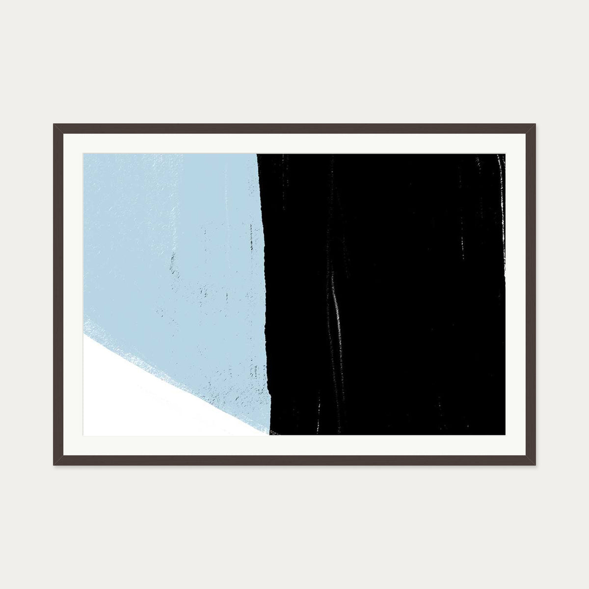 Bold Abstract Colour Block Art Print — 70 x 100 cm — Brown Frame