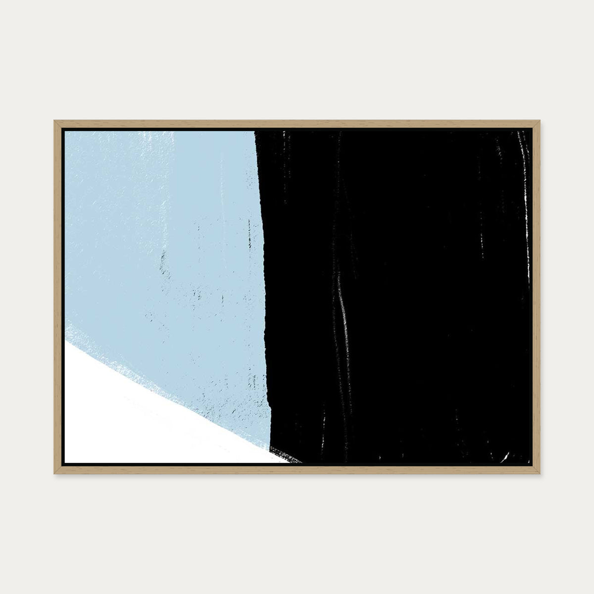 Bold Abstract Colour Blocks Canvas Art — 50 x 70 cm — Oak Frame