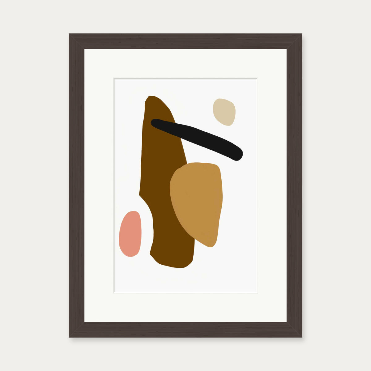 Bold Shapes Art Print — 30 x 40 cm — Brown Frame