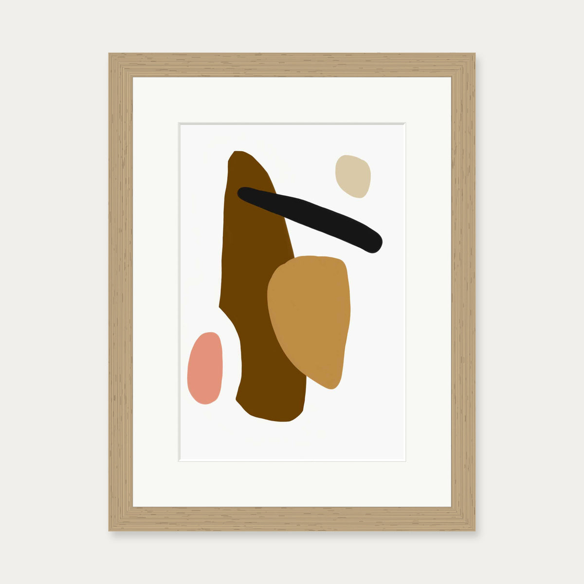 Bold Shapes Art Print — 30 x 40 cm — Oak Frame