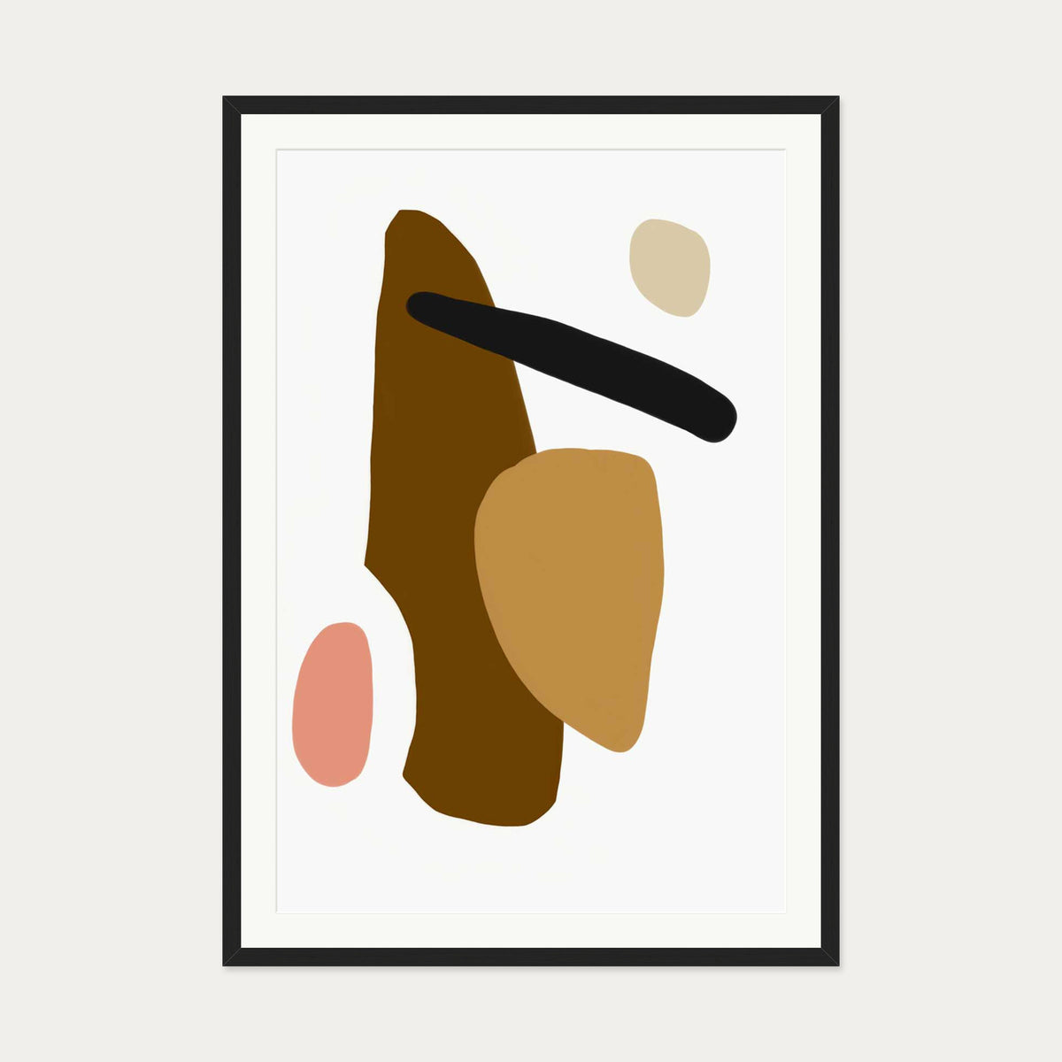 Bold Shapes Art Print — 70 x 100 cm — Black Frame