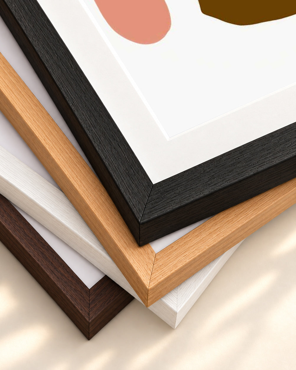 Bold Shapes Art Print — framed print corner with 5 cm mount and bevel