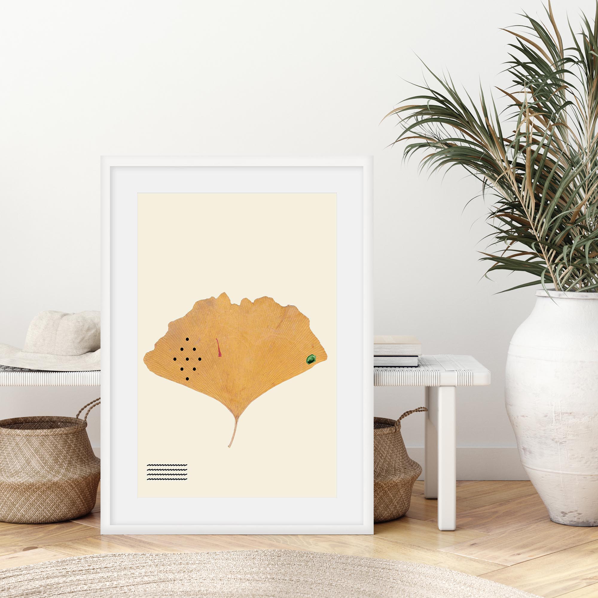 Organic Ginkgo Gold Leaf Art Print
