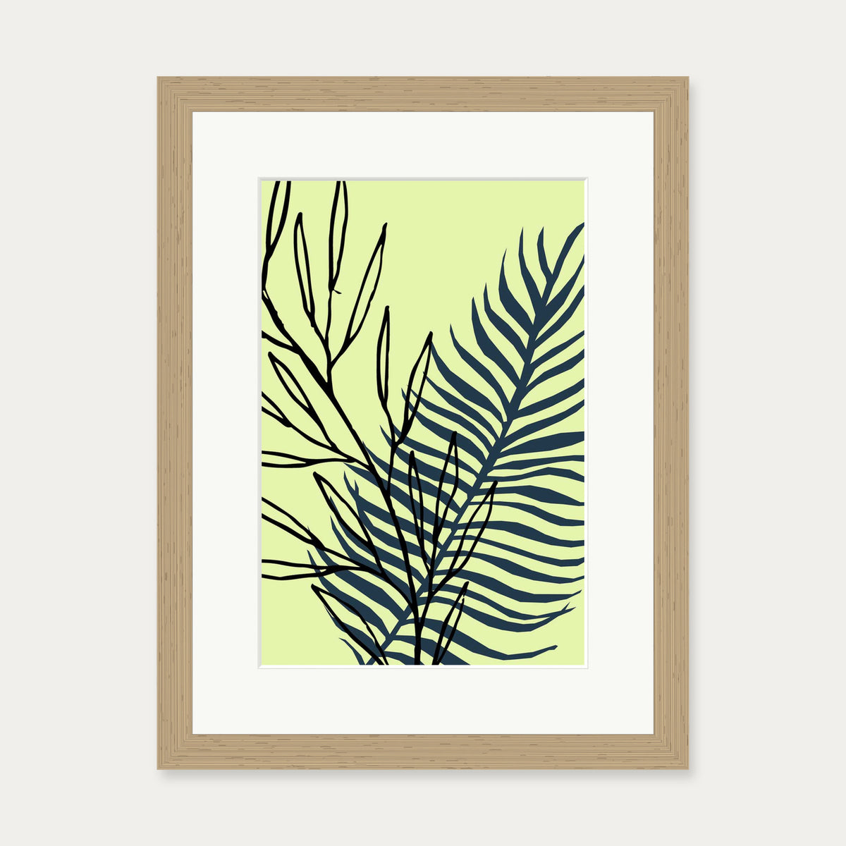Botanical Pop 3 Art Print — 30 x 40 cm — Oak Frame