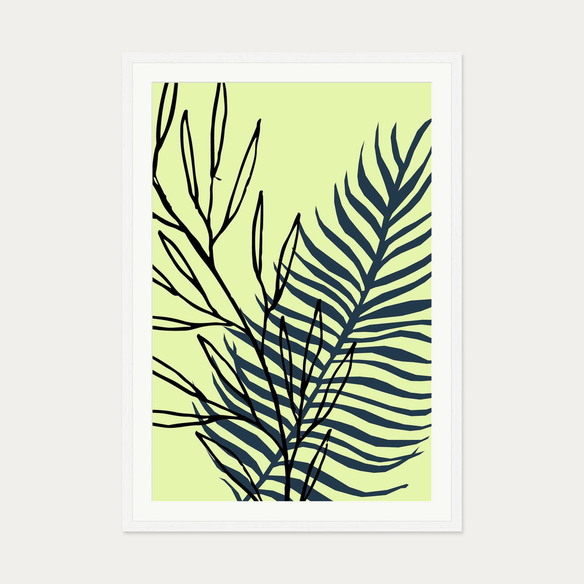 Botanical Pop 3 Art Print — 70 x 100 cm — White Frame