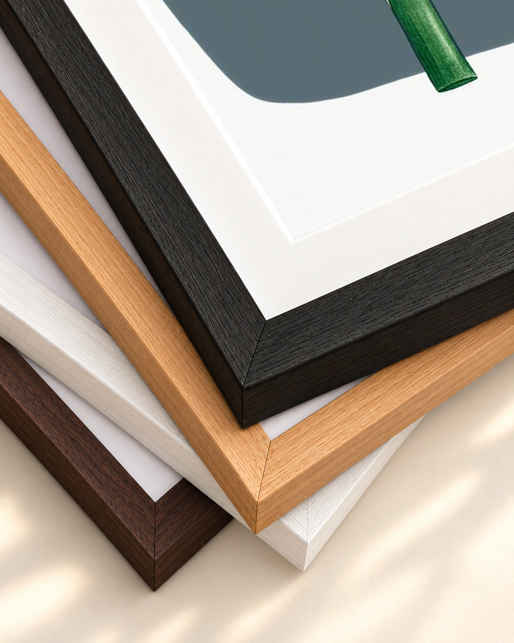 Botanical Vintage Spring Meadow Art Print — framed print corner with 5 cm mount and bevel