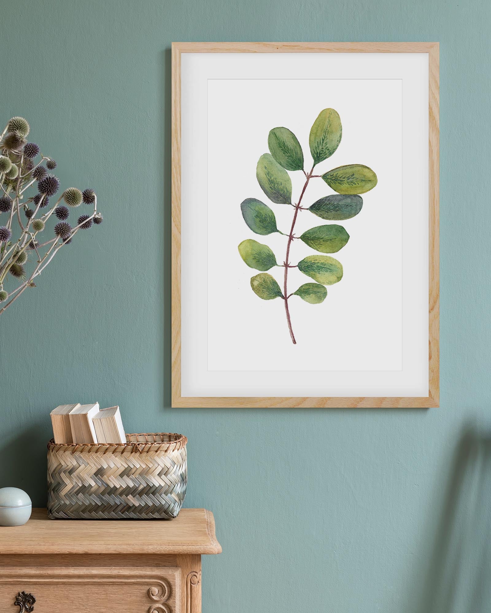 Acacia Watercolour Leaf Art Print