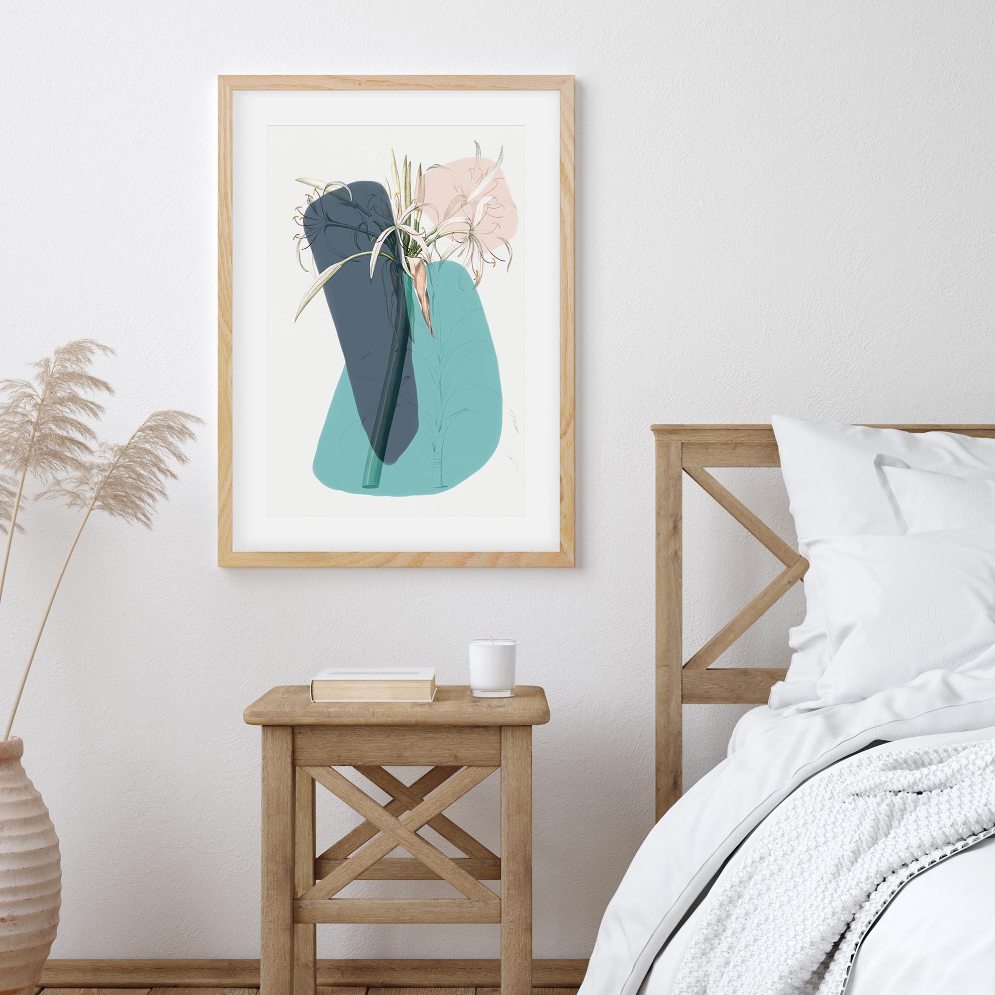 Botanical Vintage Teal Framed Art