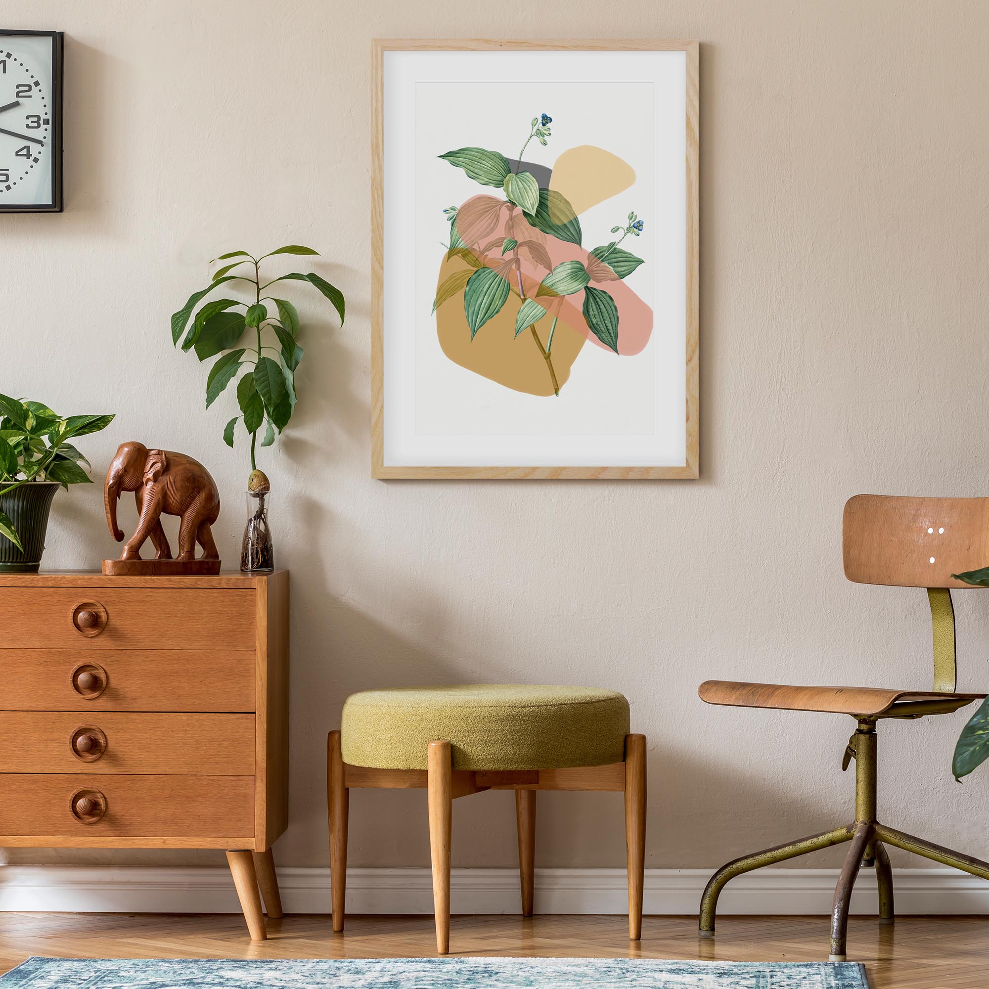 Botanical Vintage Terracotta Framed Art