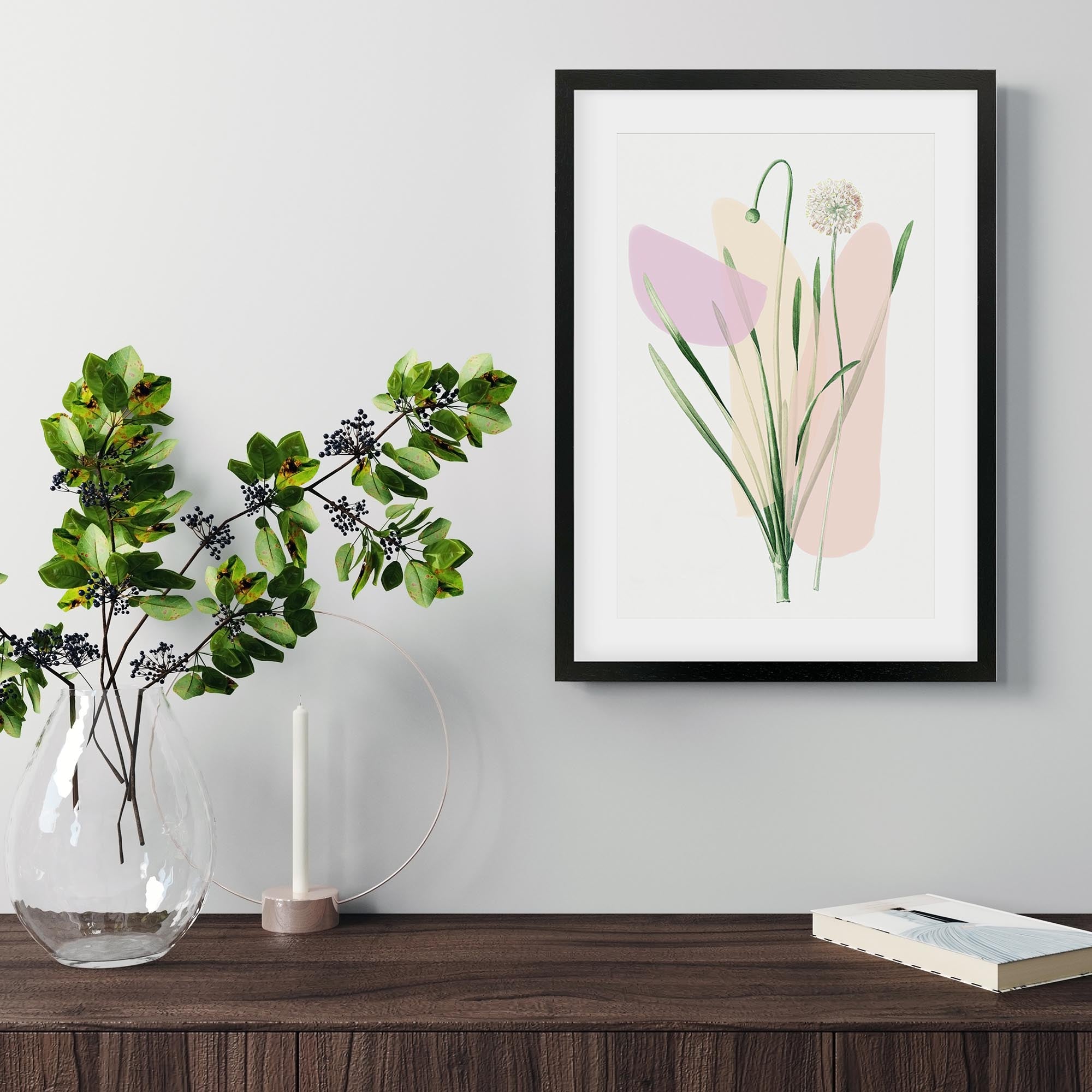 Botanical Vintage Blush Hues Framed Art