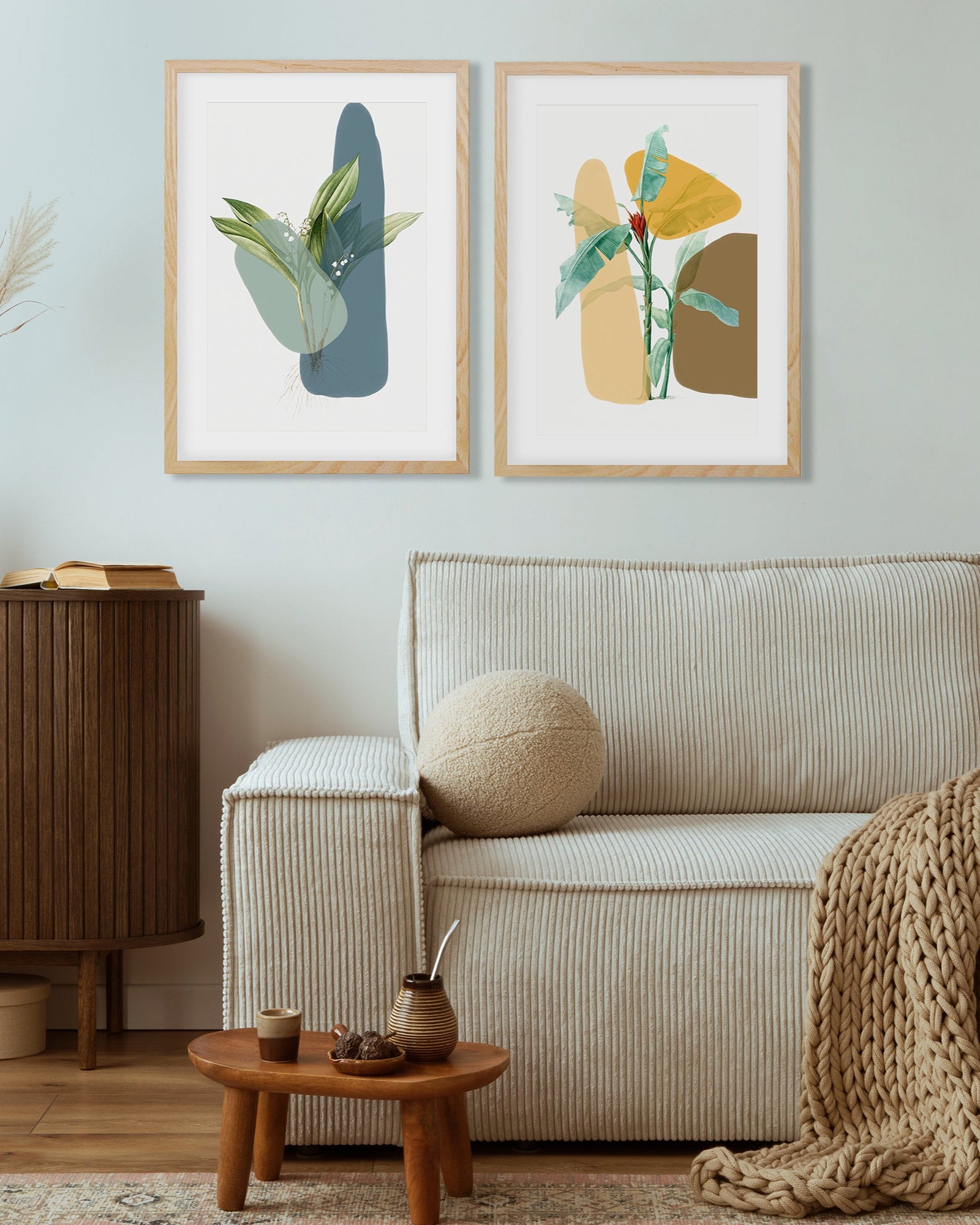 Botanical Abstract Leaves - Print Set Of 2-Abstract House