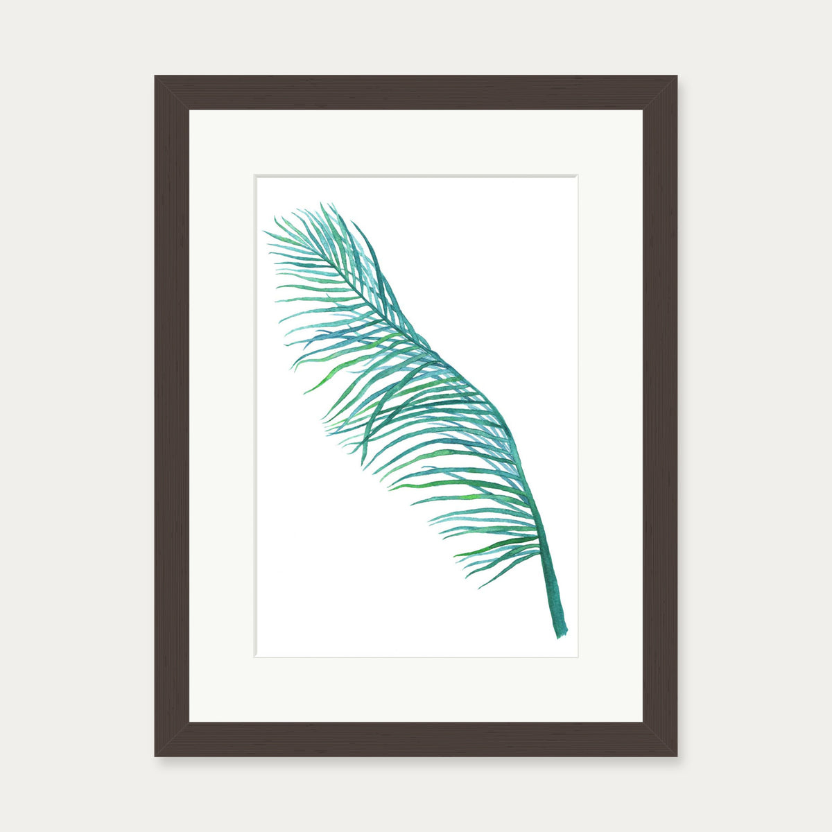 Botanics Watercolour Leaf Art Print — 30 x 40 cm — Brown Frame
