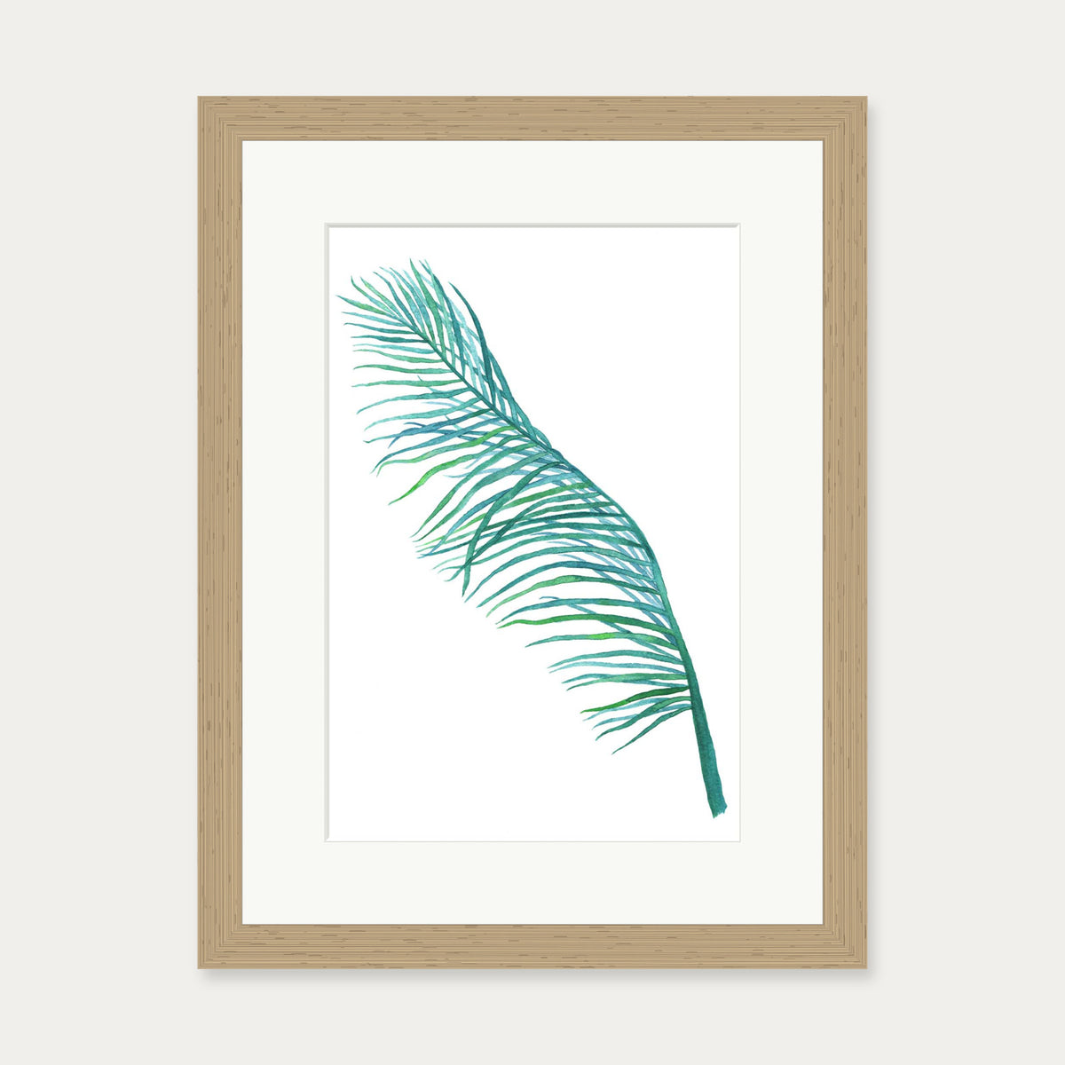 Botanics Watercolour Leaf Art Print — 30 x 40 cm — Oak Frame